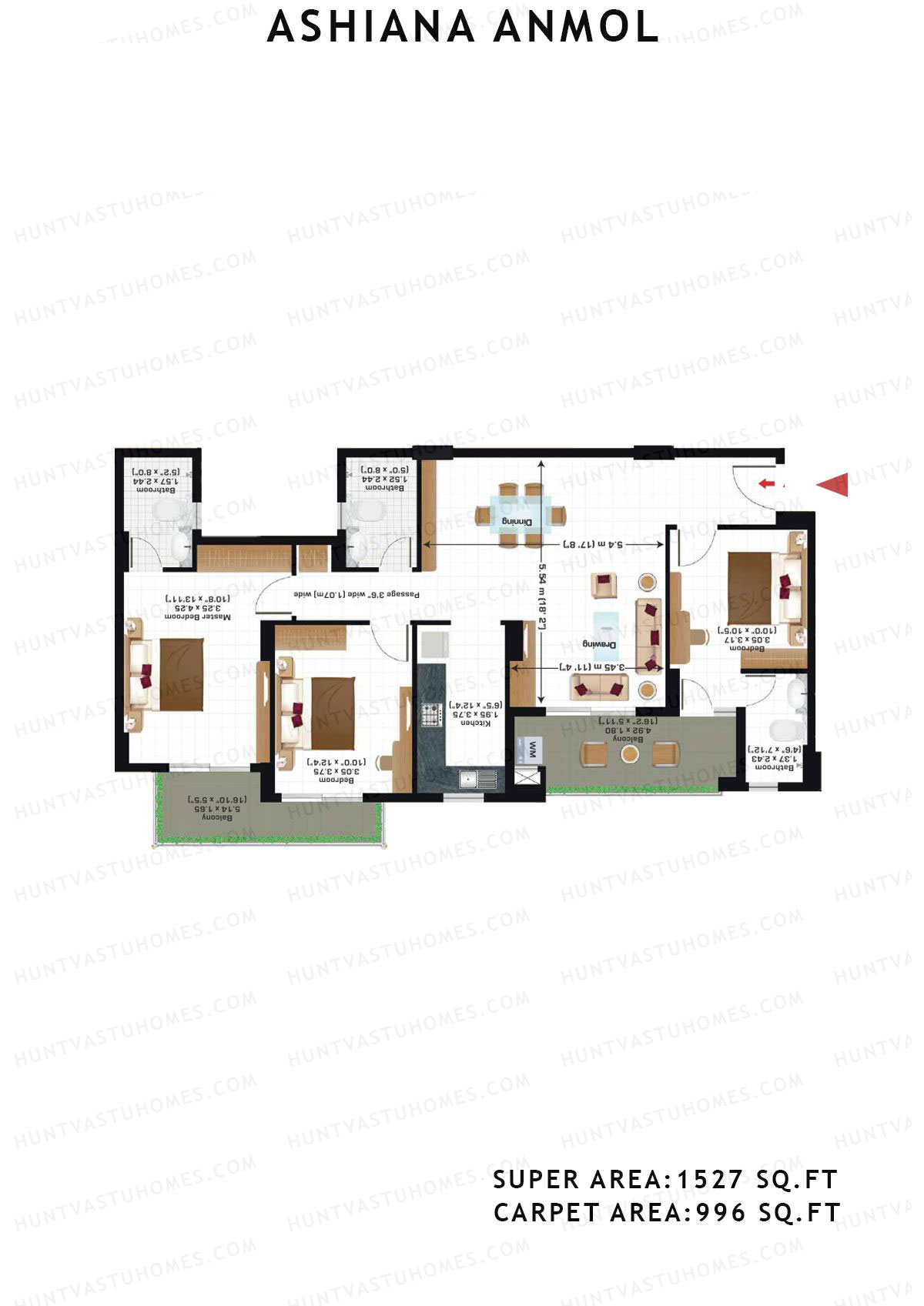 Ashiana Anmol Tower B10 Unit 39 Floor Plan