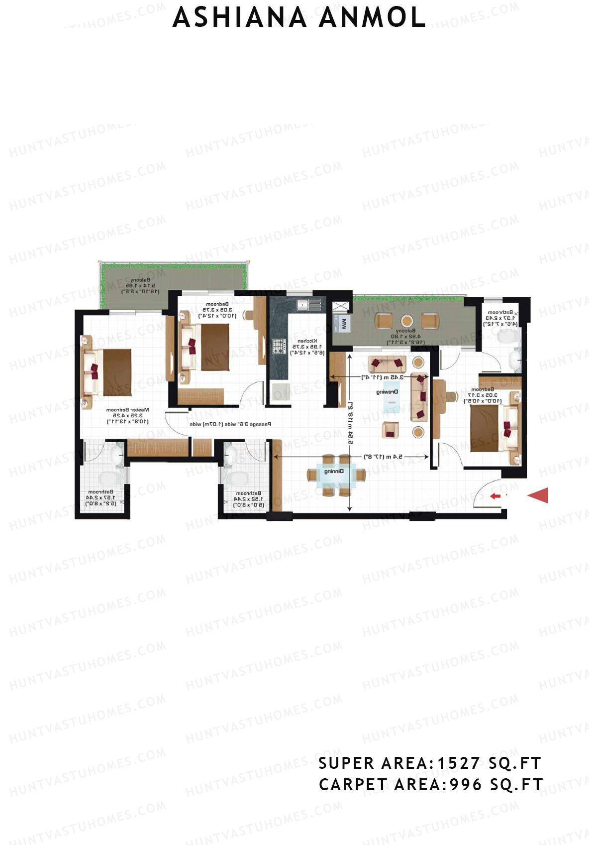 Ashiana Anmol Tower B10 Unit 40 Floor Plan