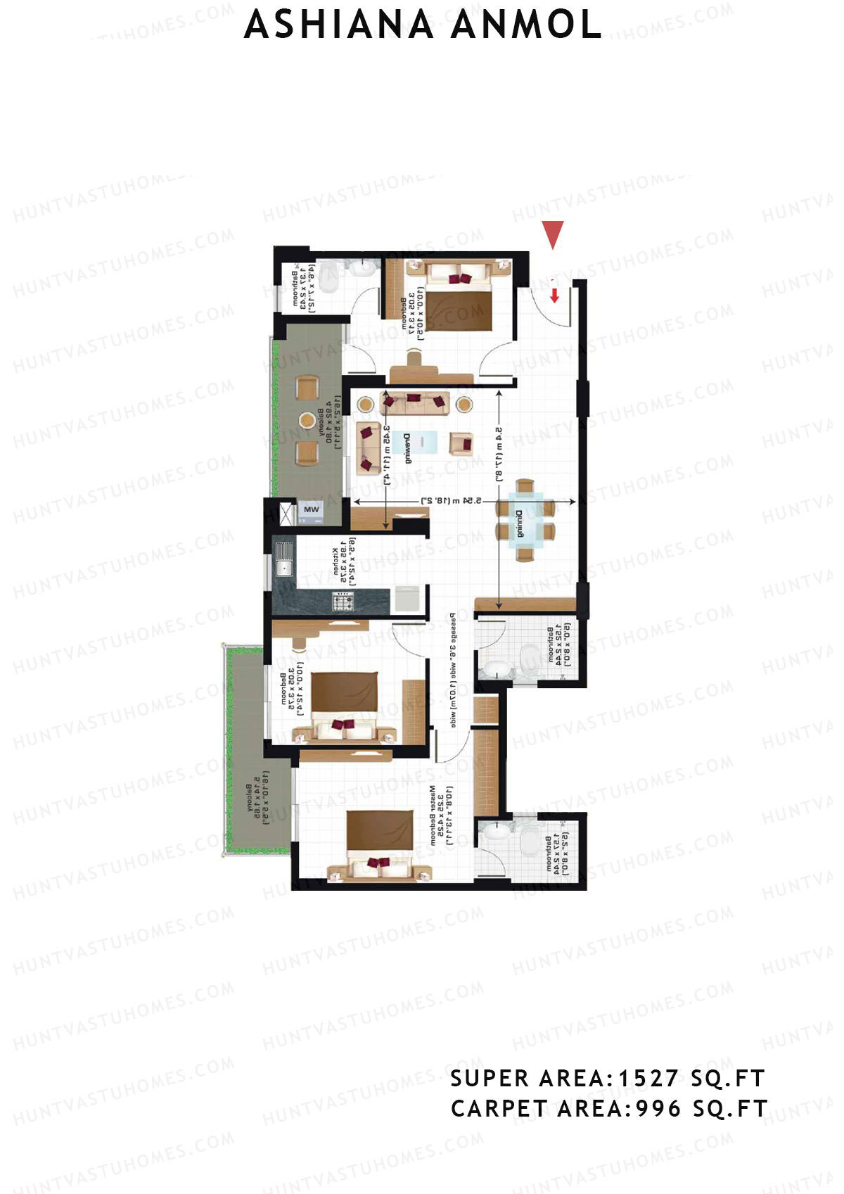 Ashiana Anmol Tower B11 Unit 44 Floor Plan
