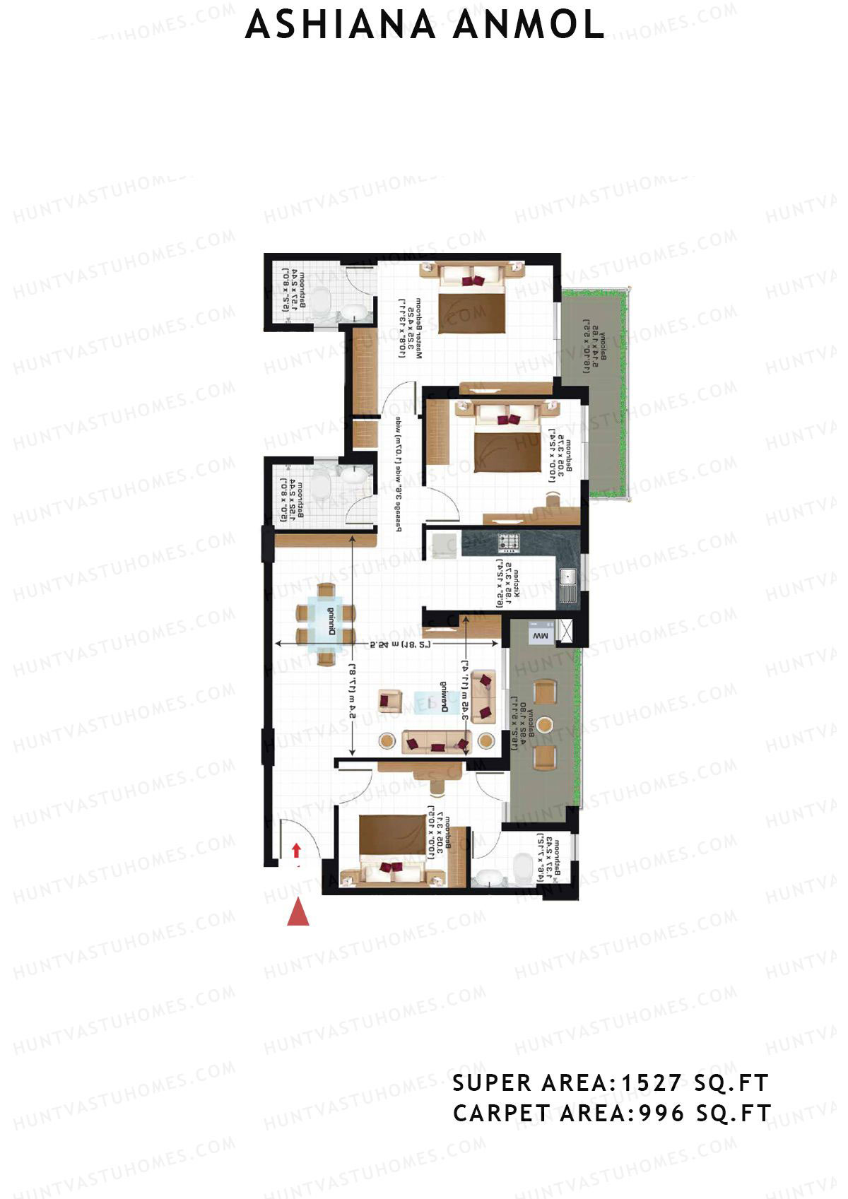 Ashiana Anmol Tower B13 Unit 49 Floor Plan