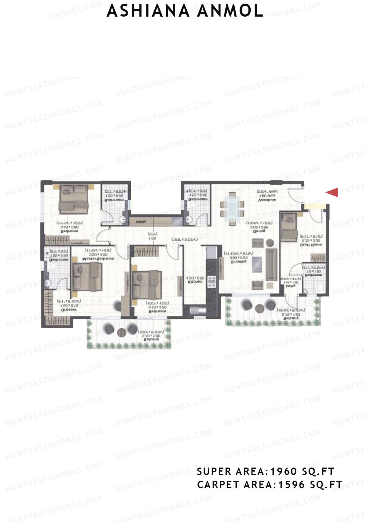 Ashiana Anmol Tower B5 Unit 19 Floor Plan