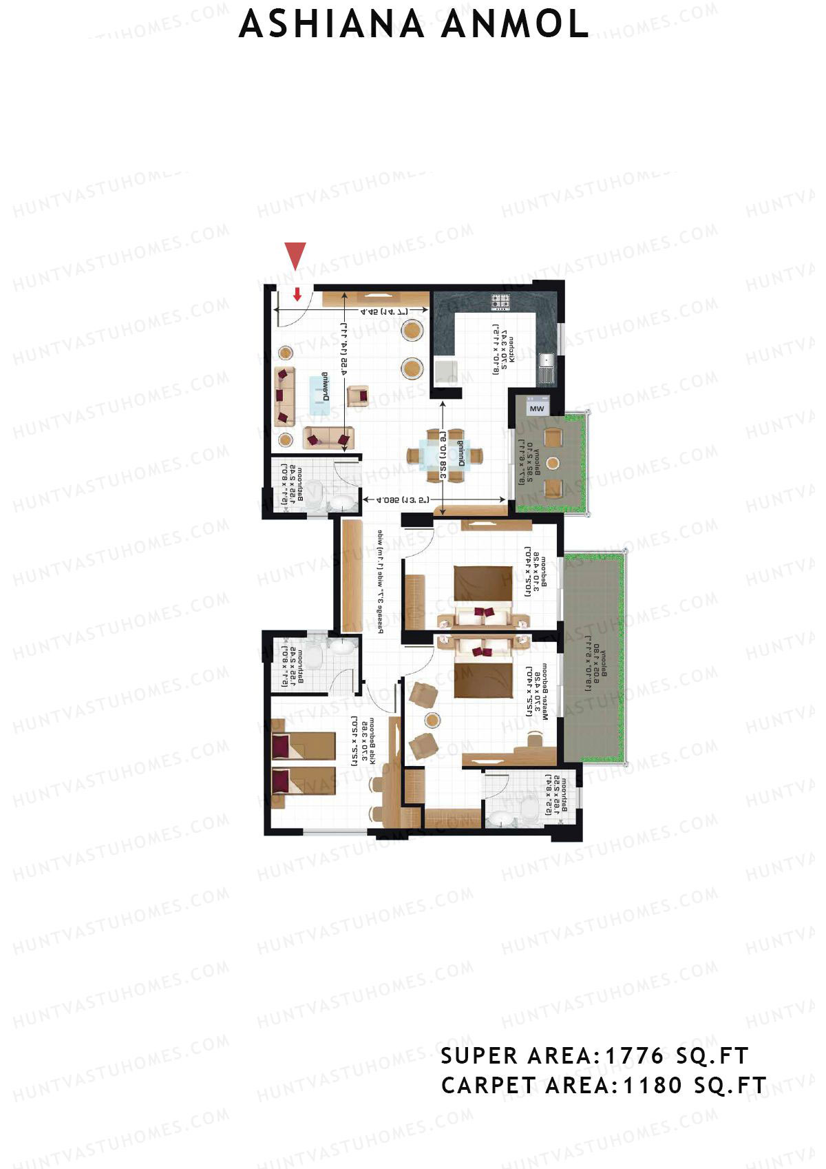 Ashiana Anmol Tower B6 Unit 22 Floor Plan
