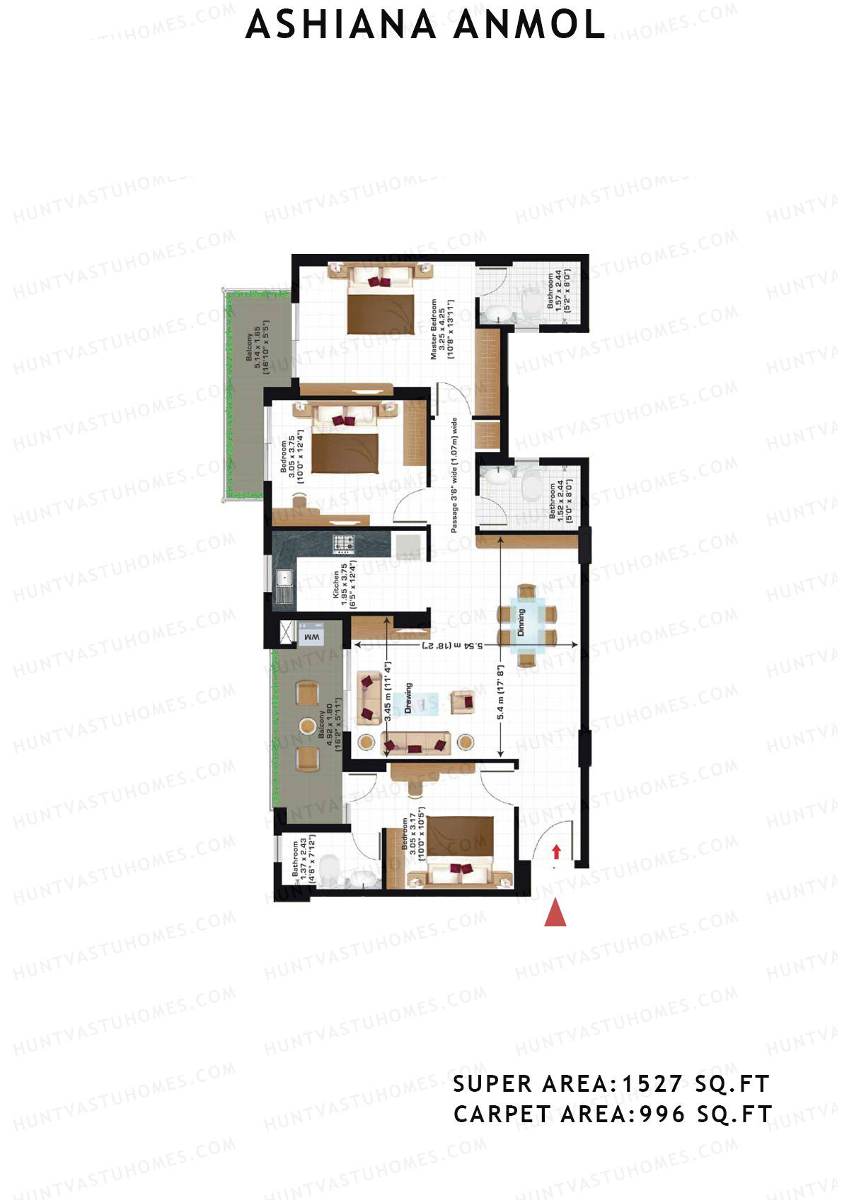 Ashiana Anmol Tower B6 Unit 23 Floor Plan