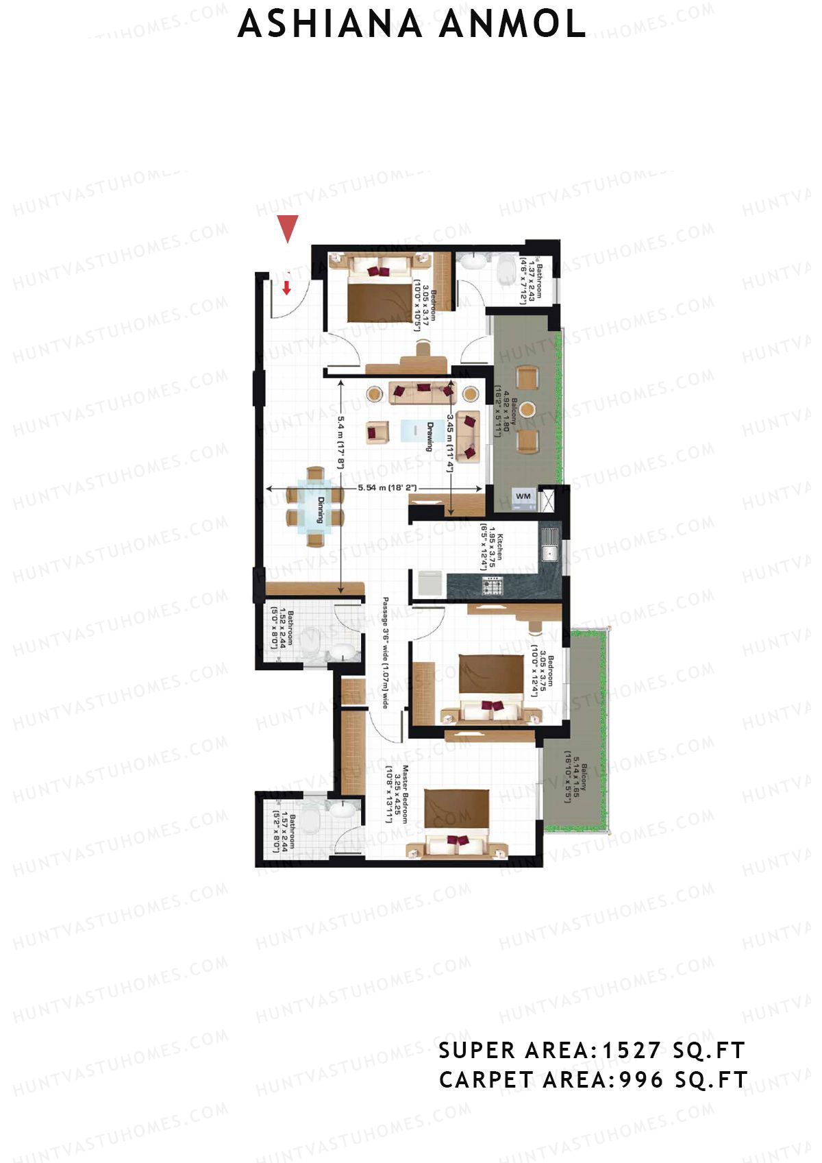 Ashiana Anmol Tower B7 Unit 26 Floor Plan