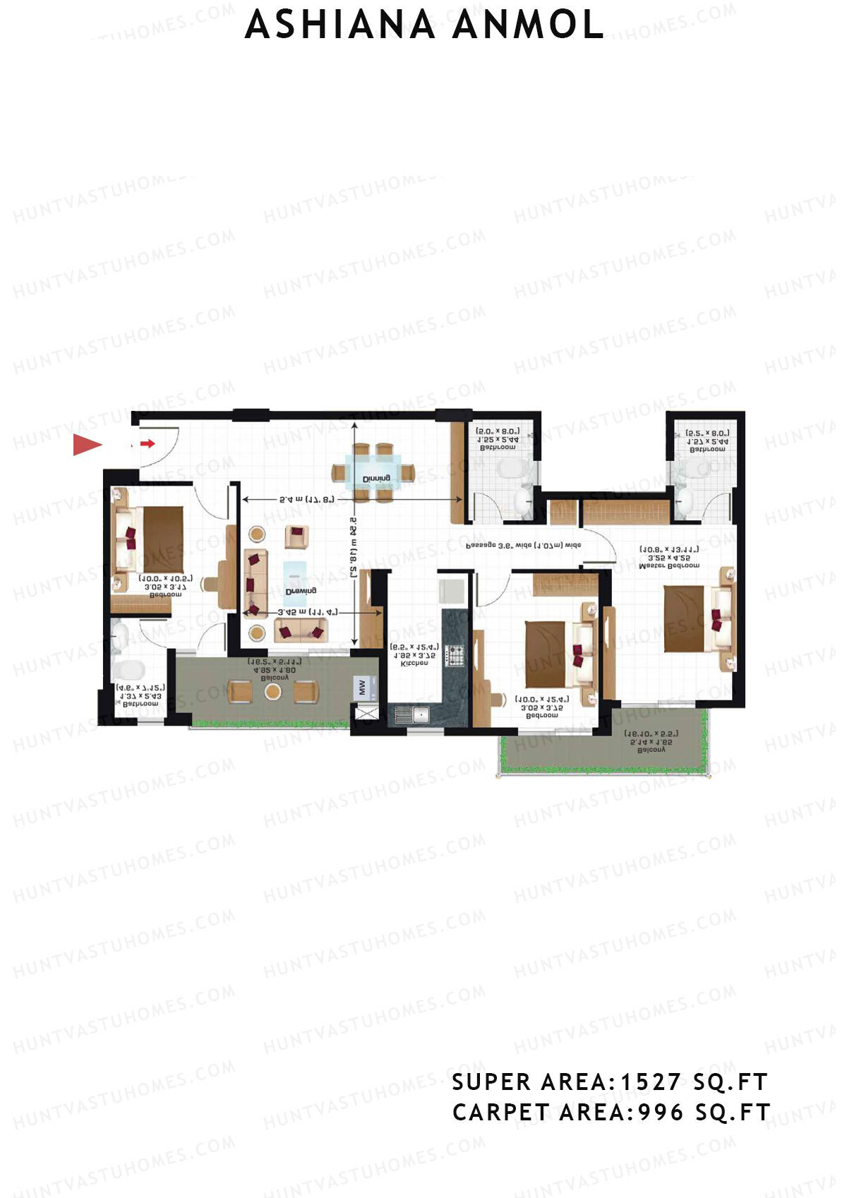 Ashiana Anmol Tower B9 Unit 33 Floor Plan