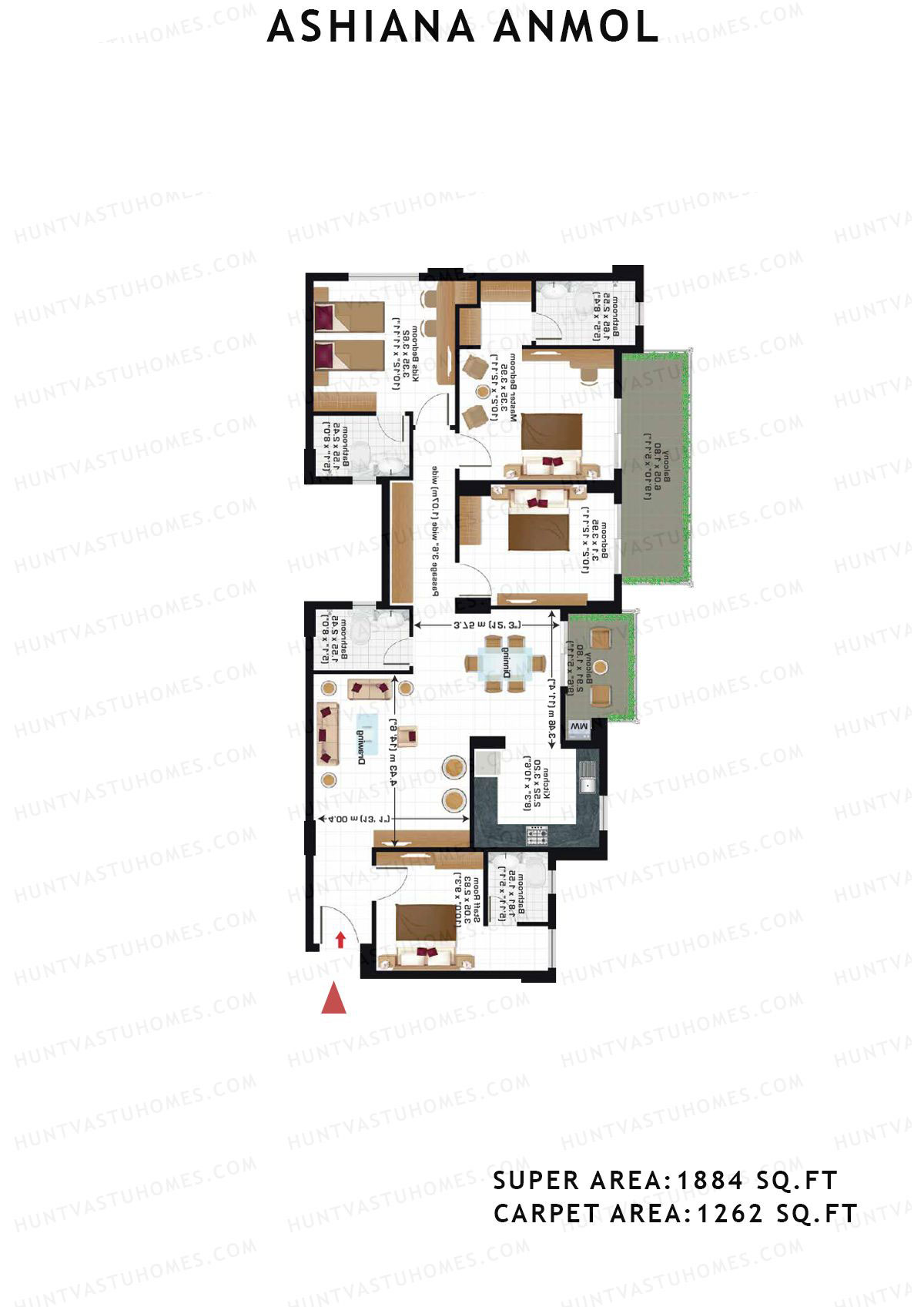 Ashiana Anmol Tower B11 Unit 41 Floor Plan