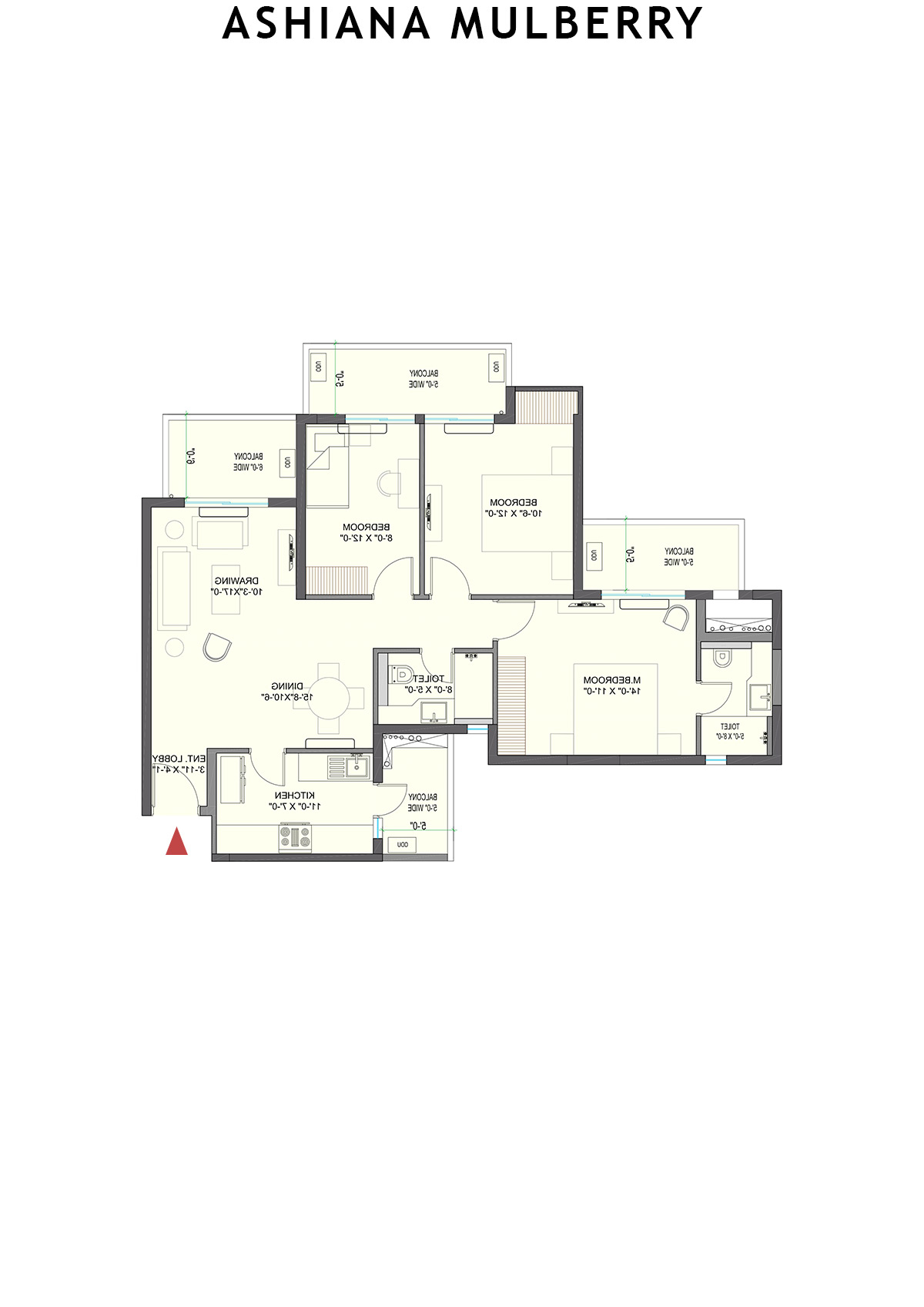 Ashiana Mulberry Tower 6 Unit 2 Floor Plan