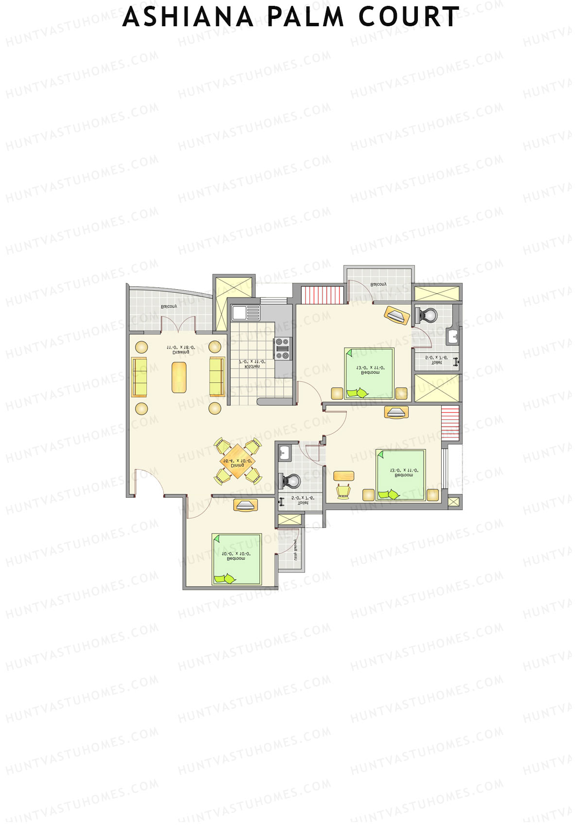 Ashiana Palm Court Tower P1 Unit 5 Floor Plan