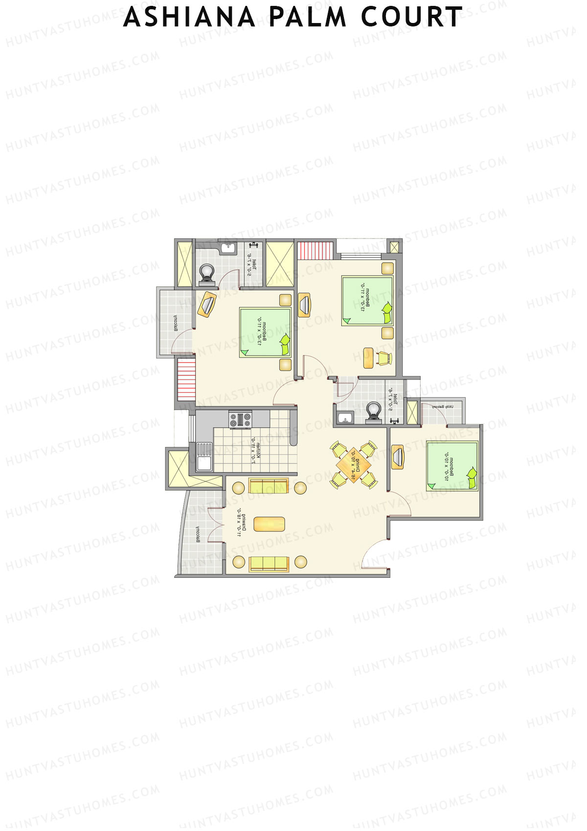 Ashiana Palm Court Tower P5 Unit 26 Floor Plan
