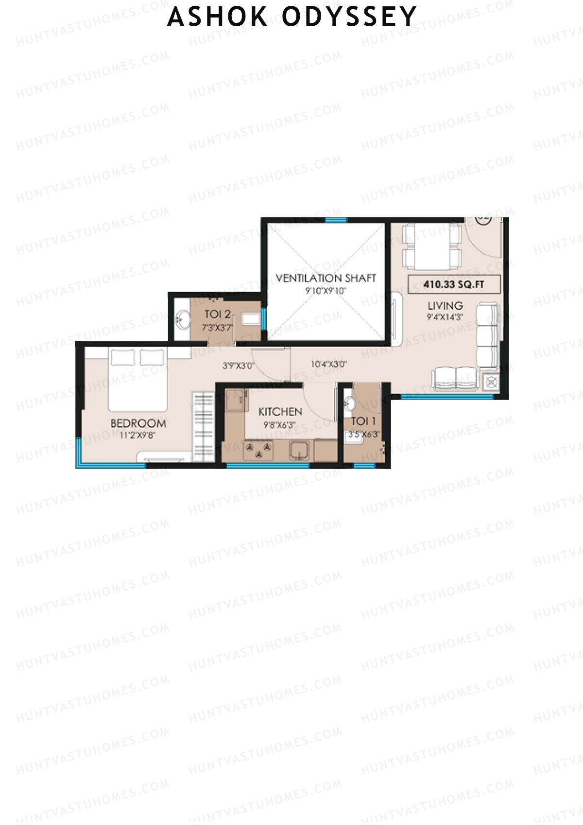 Ashok Odyssey Wing A Unit 2 Floor Plan