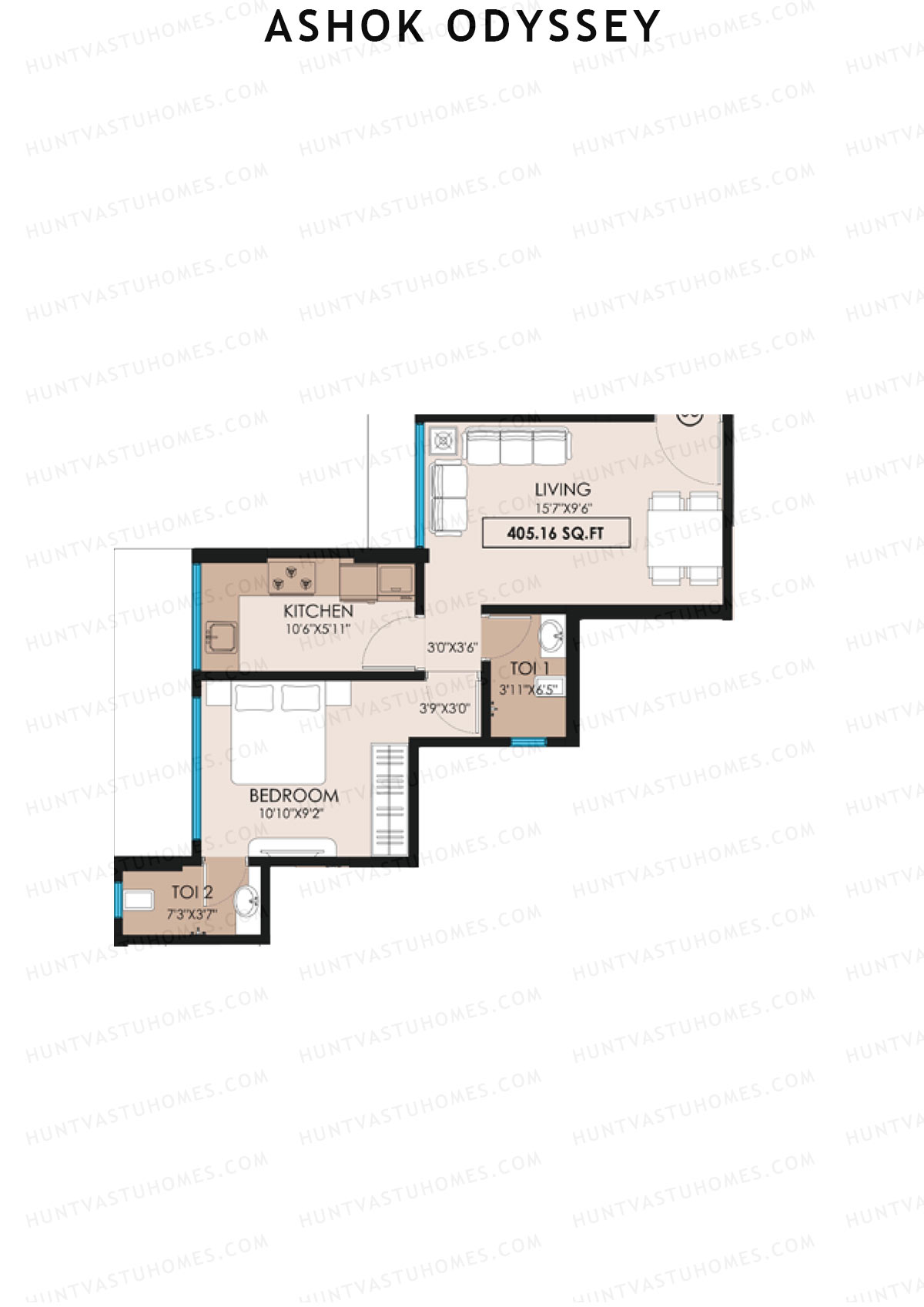 Ashok Odyssey Wing A Unit 3 Floor Plan