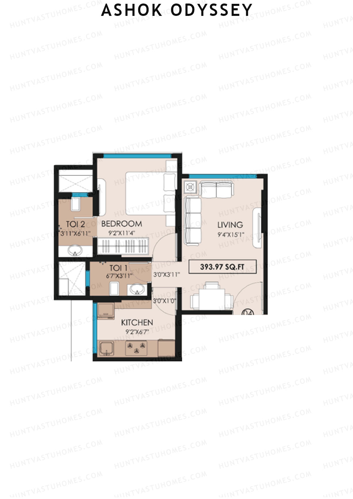 Ashok Odyssey Wing A Unit 4 Floor Plan