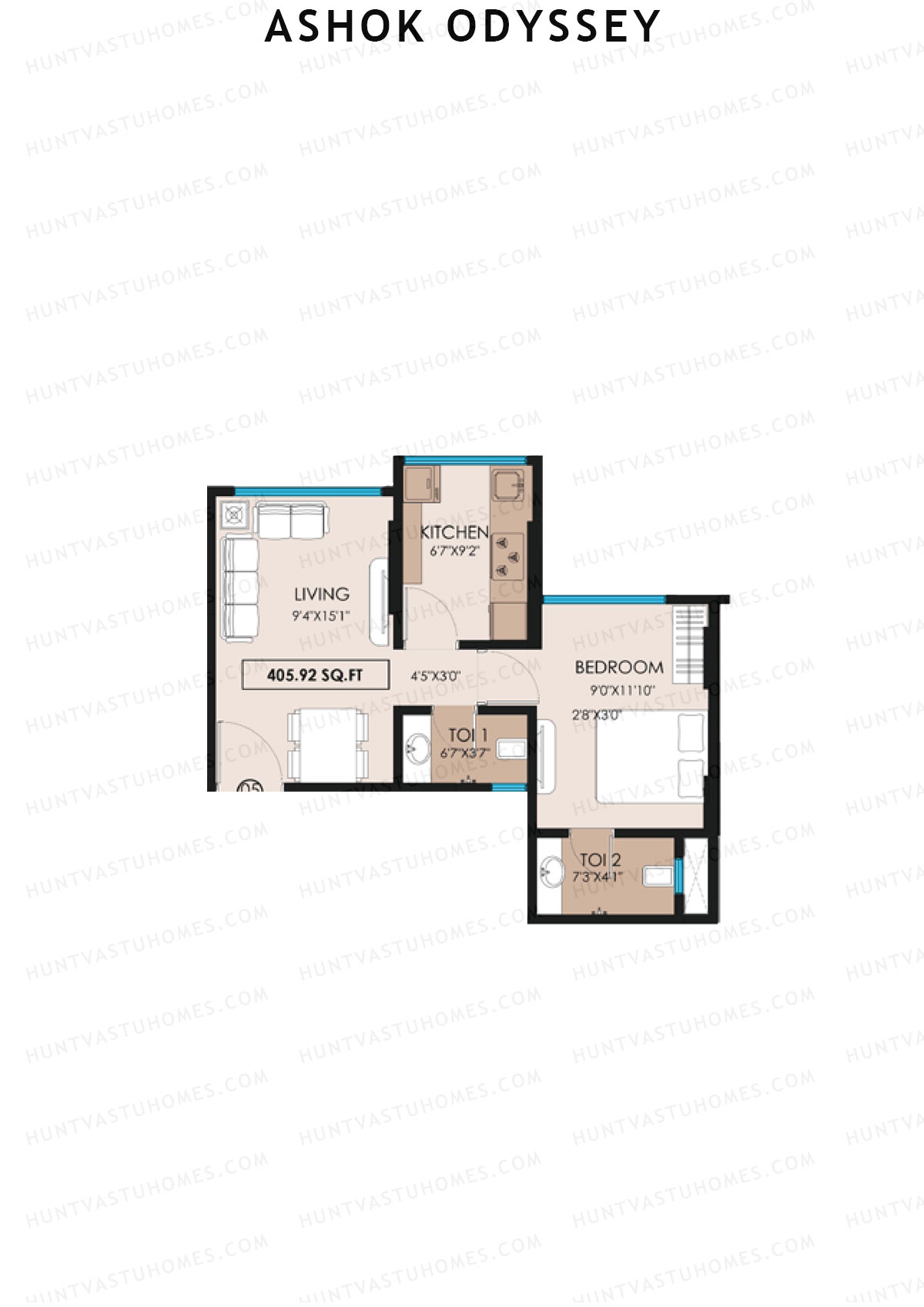 Ashok Odyssey Wing A Unit 5 Floor Plan