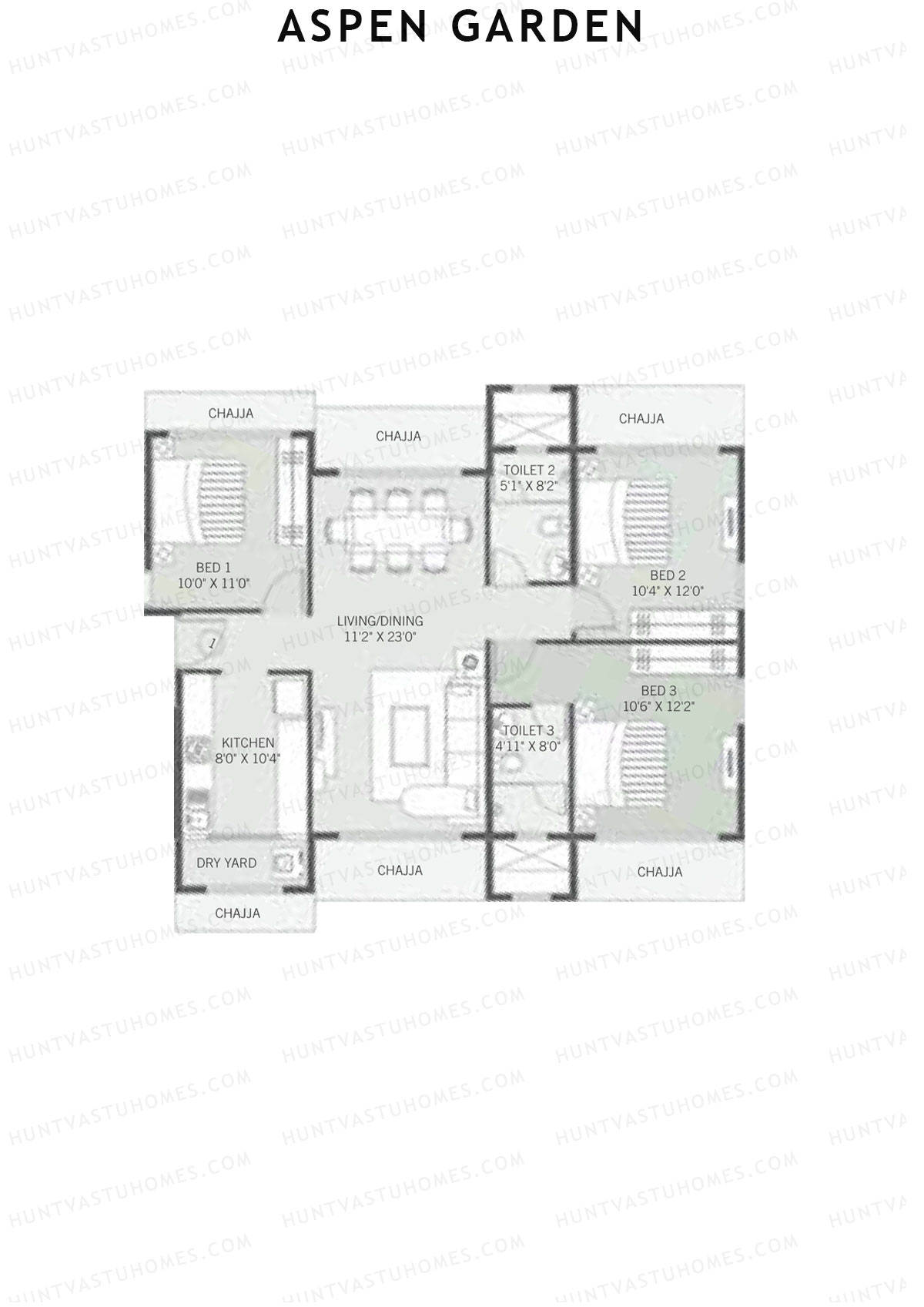 Aspen Garden Wing B Unit 1 Floor Plan