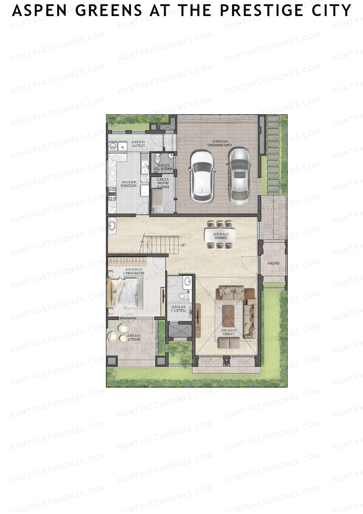 Aspen Greens At The Prestige City, Villas 120-137, Unit 137 (Villa), 4BHK, Super Area 3612   sq ft 