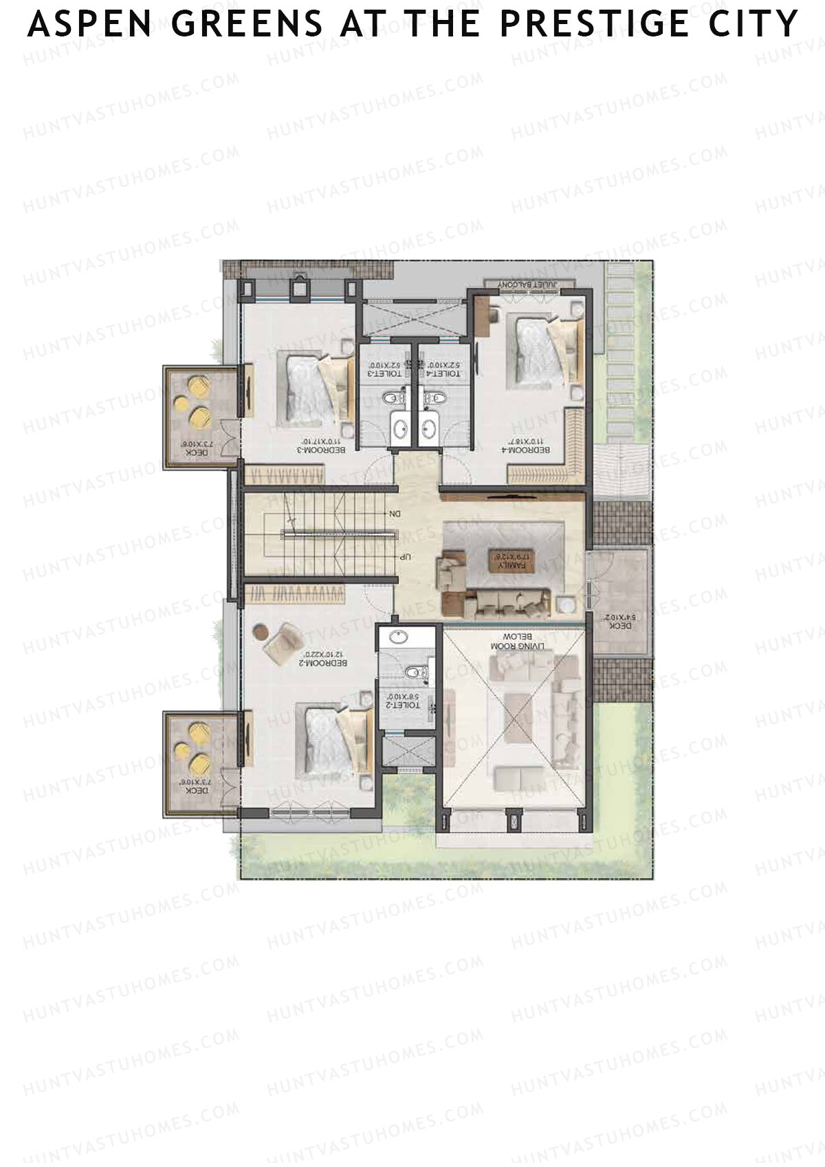 Aspen Greens At The Prestige City, Villas 148-156, Unit 156 (Villa), 4BHK, Super Area 3612   sq ft 