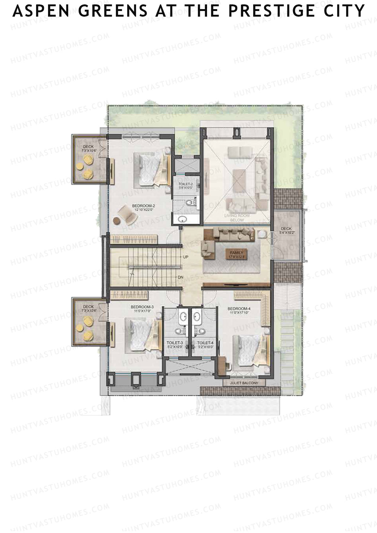 Aspen Greens At The Prestige City, Villas 24-43, Unit 24 (Villa), 4BHK, Super Area 3593   sq ft 