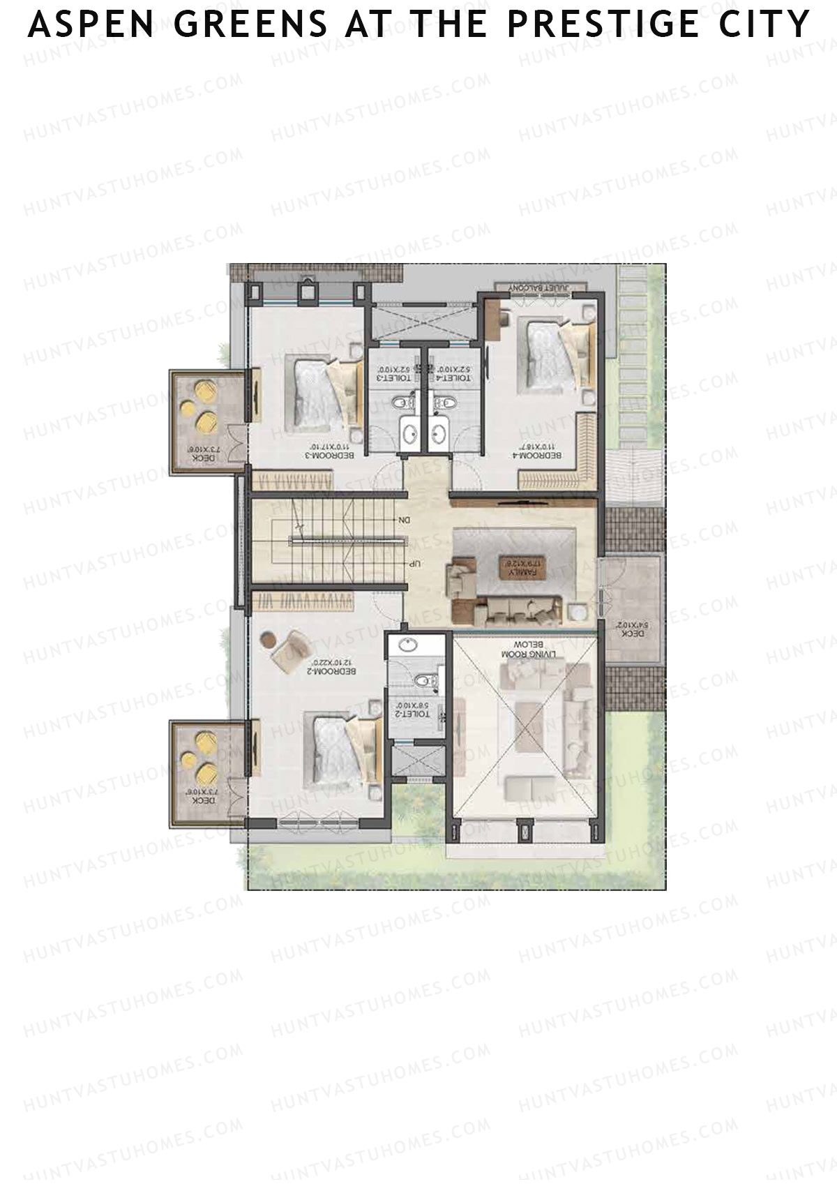 Aspen Greens At The Prestige City, Villas 55-77, Unit 77 (Villa), 4BHK, Super Area 3612   sq ft 