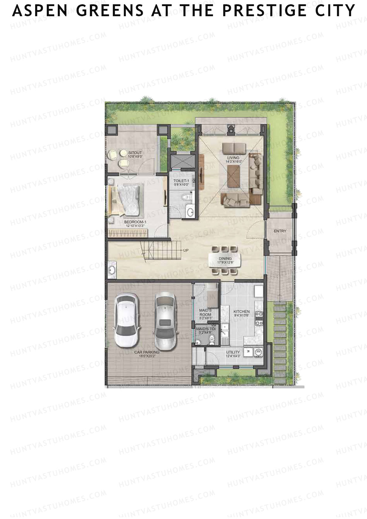 Aspen Greens At The Prestige City, Villas 78 100, Unit 78 (Villa), 4BHK, Super Area 3593   sq ft 