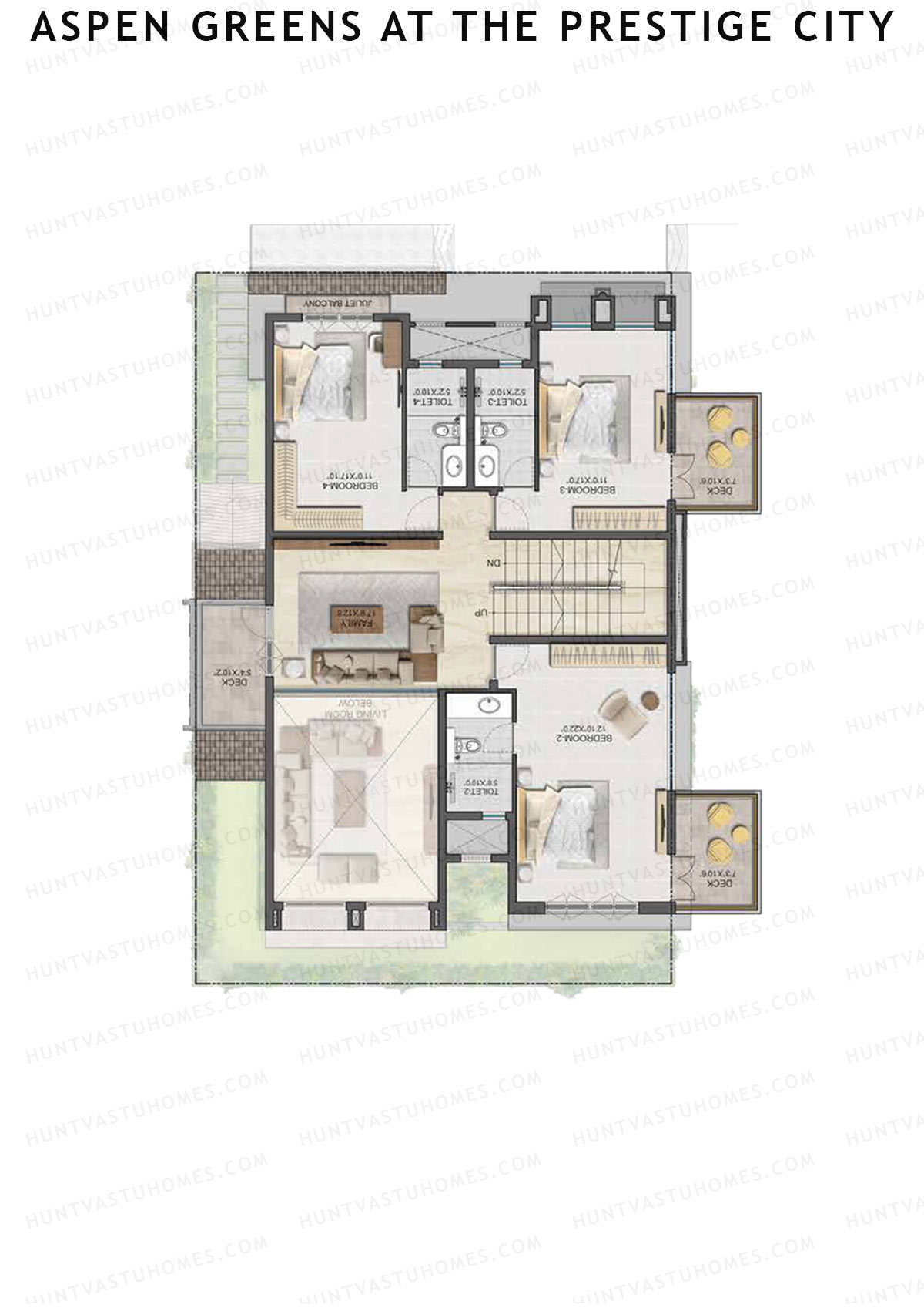 Aspen Greens At The Prestige City, Villas 8-23, Unit 8 (Villa), 4BHK, Super Area 3593   sq ft 