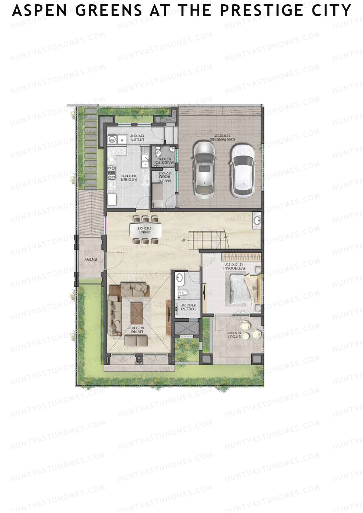 Aspen Greens At The Prestige City, Villas 8-23, Unit 8 (Villa), 4BHK, Super Area 3593   sq ft 
