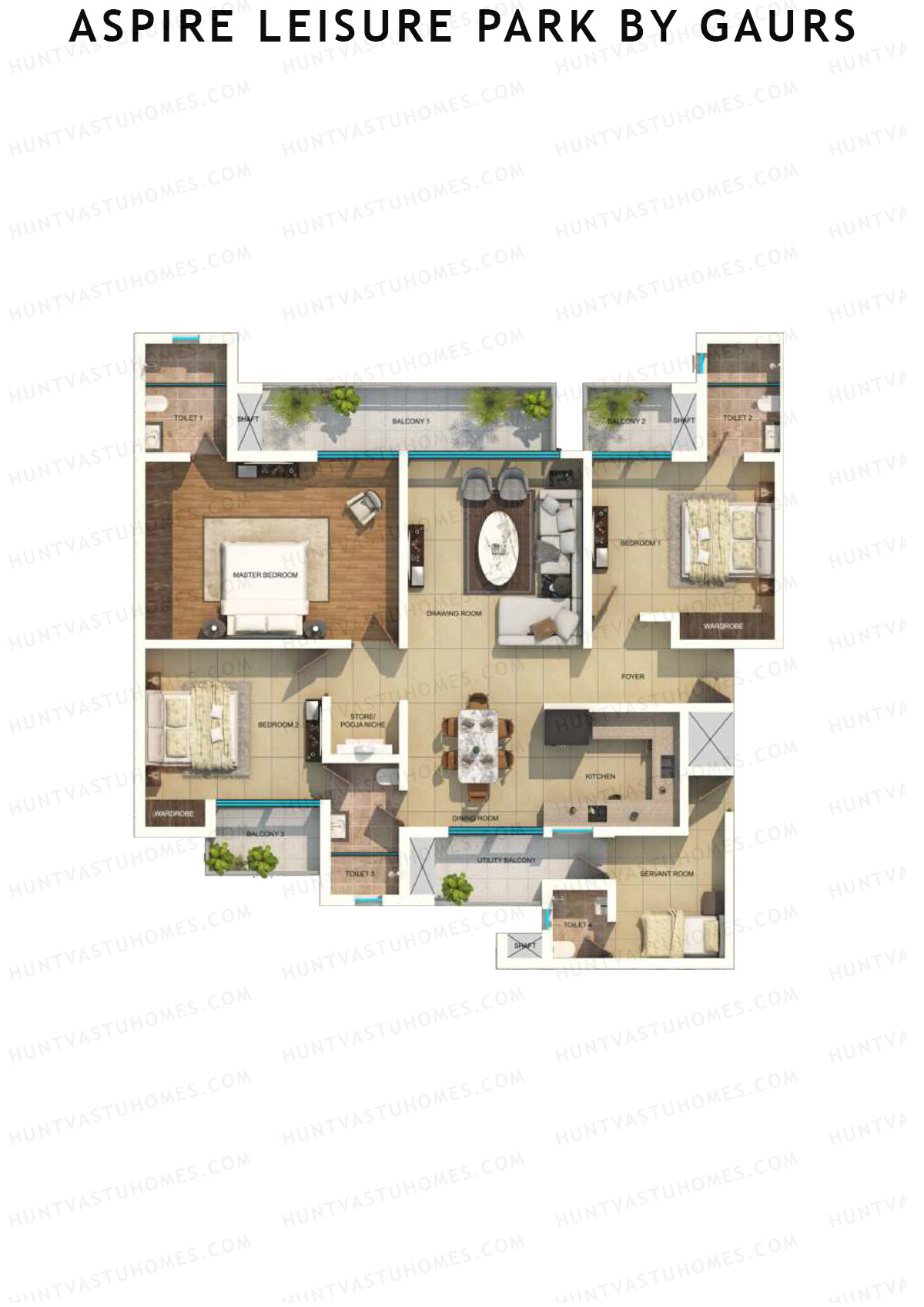 Aspire Leisure Park by Gaurs Tower 2 Unit 3 Floor Plan