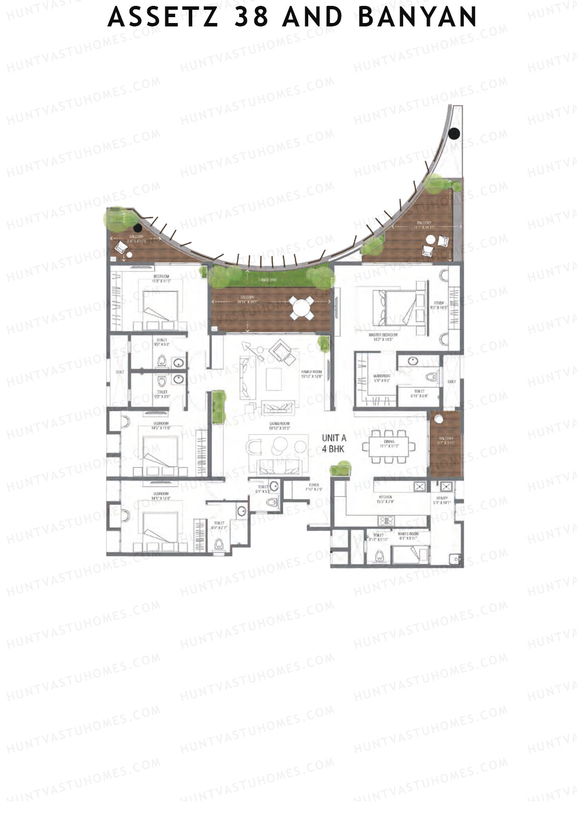 Assetz 38 and Banyan Tower 1 Unit A Floor Plan