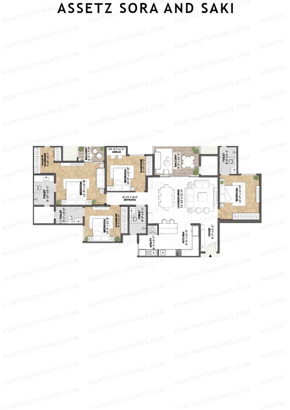 Assetz Sora and Saki Tower A6 Unit 1 Floor Plan