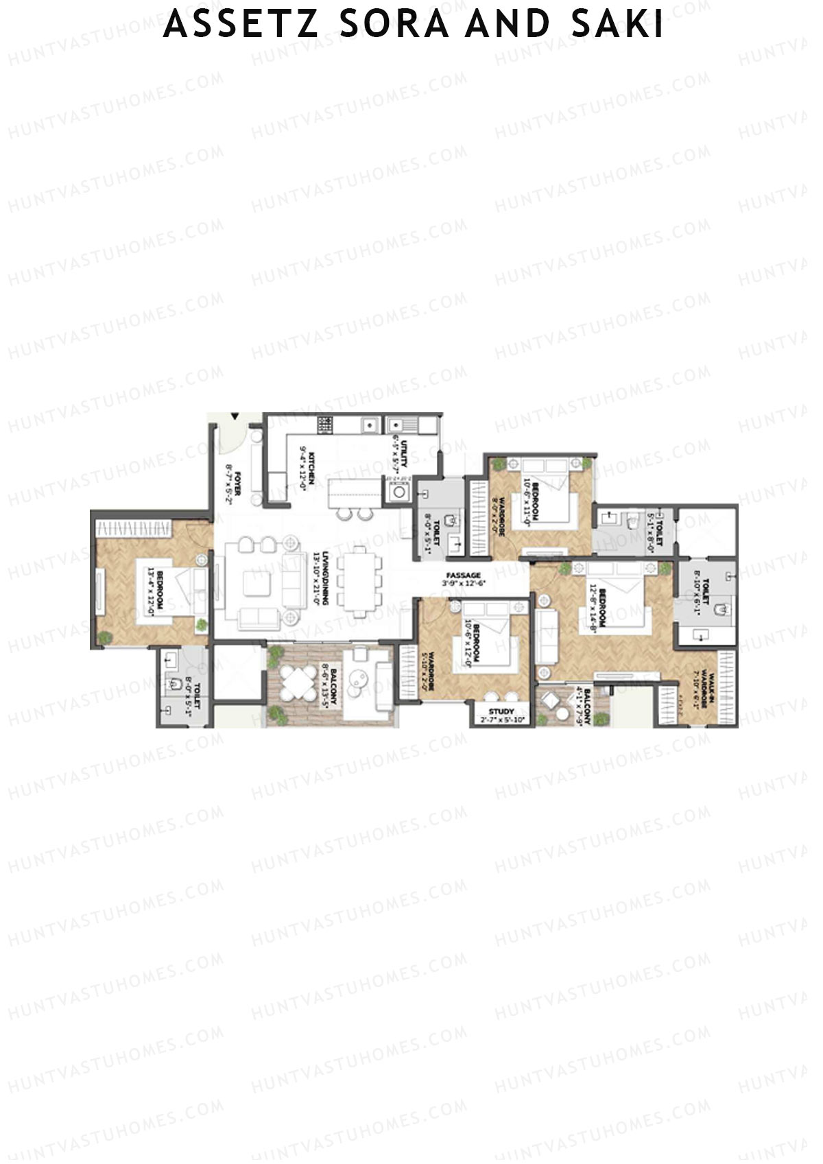 Assetz Sora and Saki Tower A7 Unit 3 Floor Plan