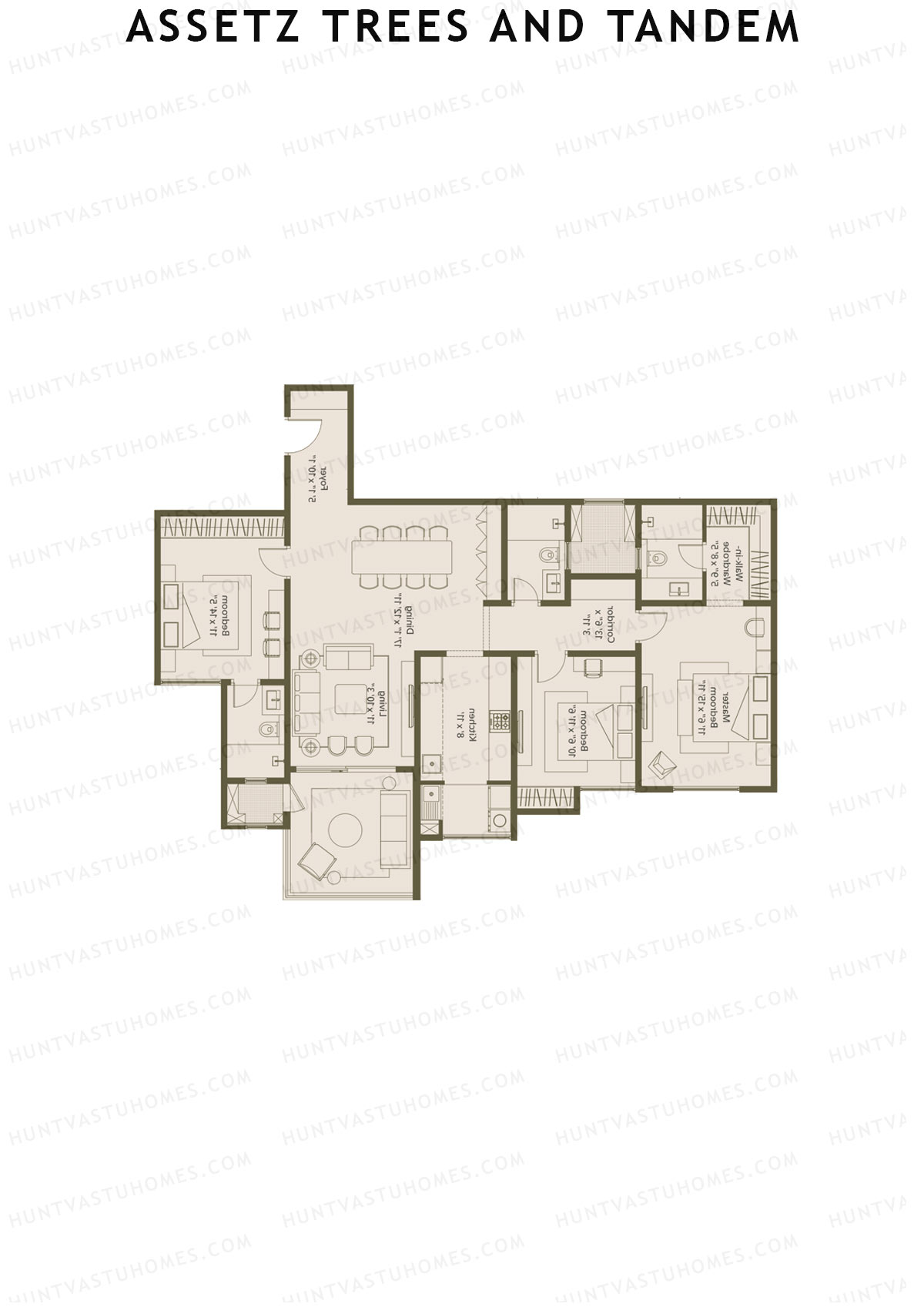 Assetz Trees and Tandem Tower 1 Unit 7 (Type B) Floor Plan