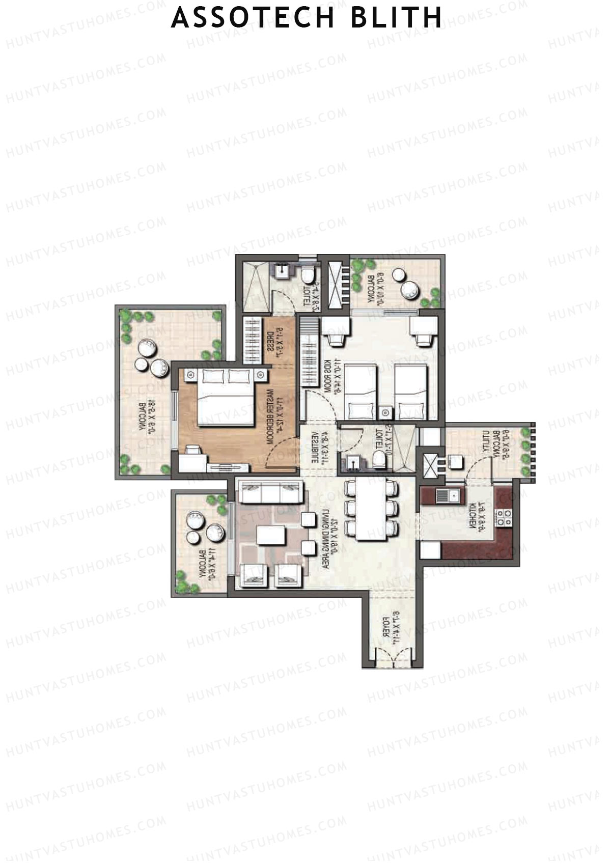 Assotech Blith Tower A Unit 1 Floor Plan