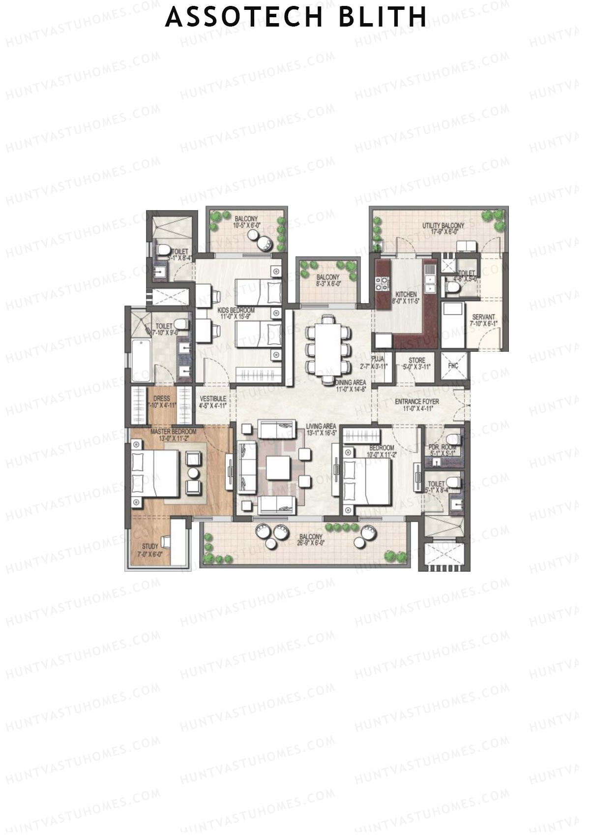 Assotech Blith Tower B Unit 1 Floor Plan