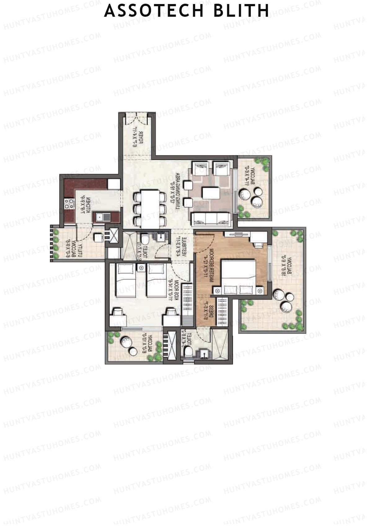Assotech Blith Tower C Unit 3 Floor Plan