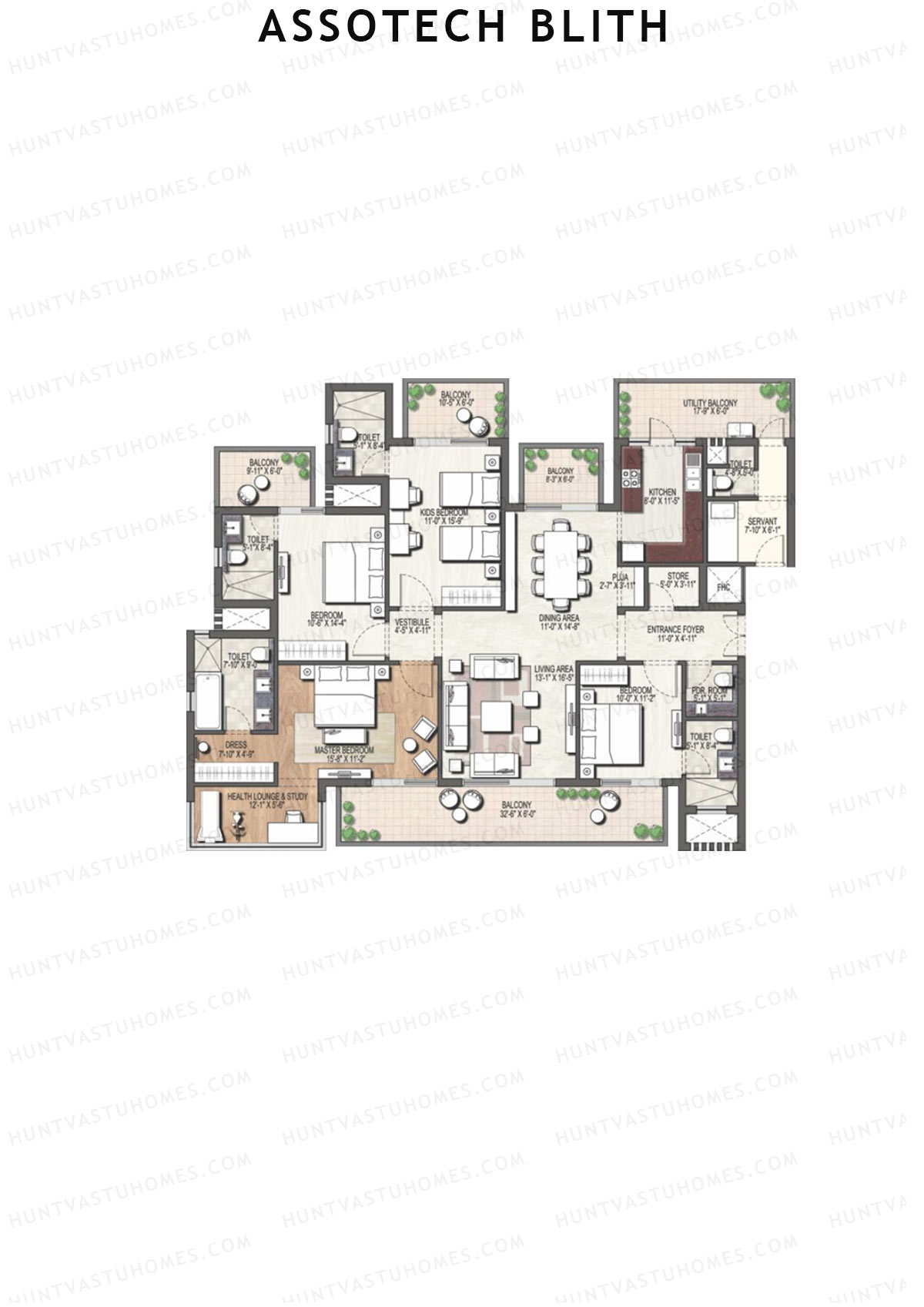 Assotech Blith Tower D Unit 1 Floor Plan