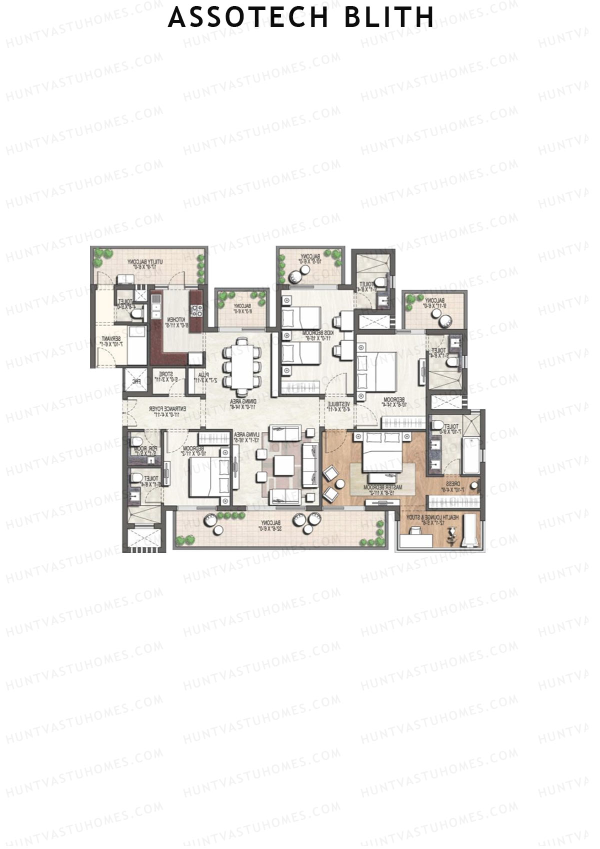 Assotech Blith Tower D Unit 4 Floor Plan