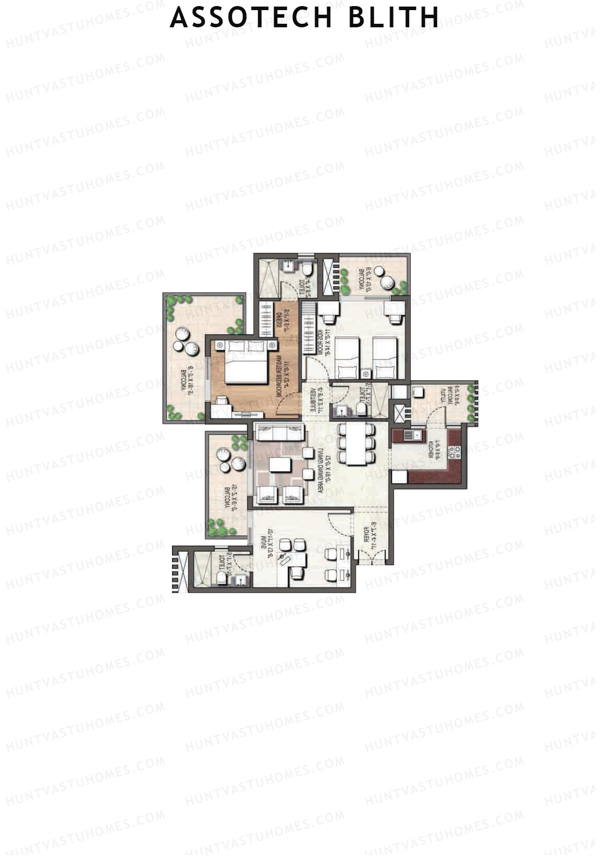 Assotech Blith Tower F Unit 1 Floor Plan