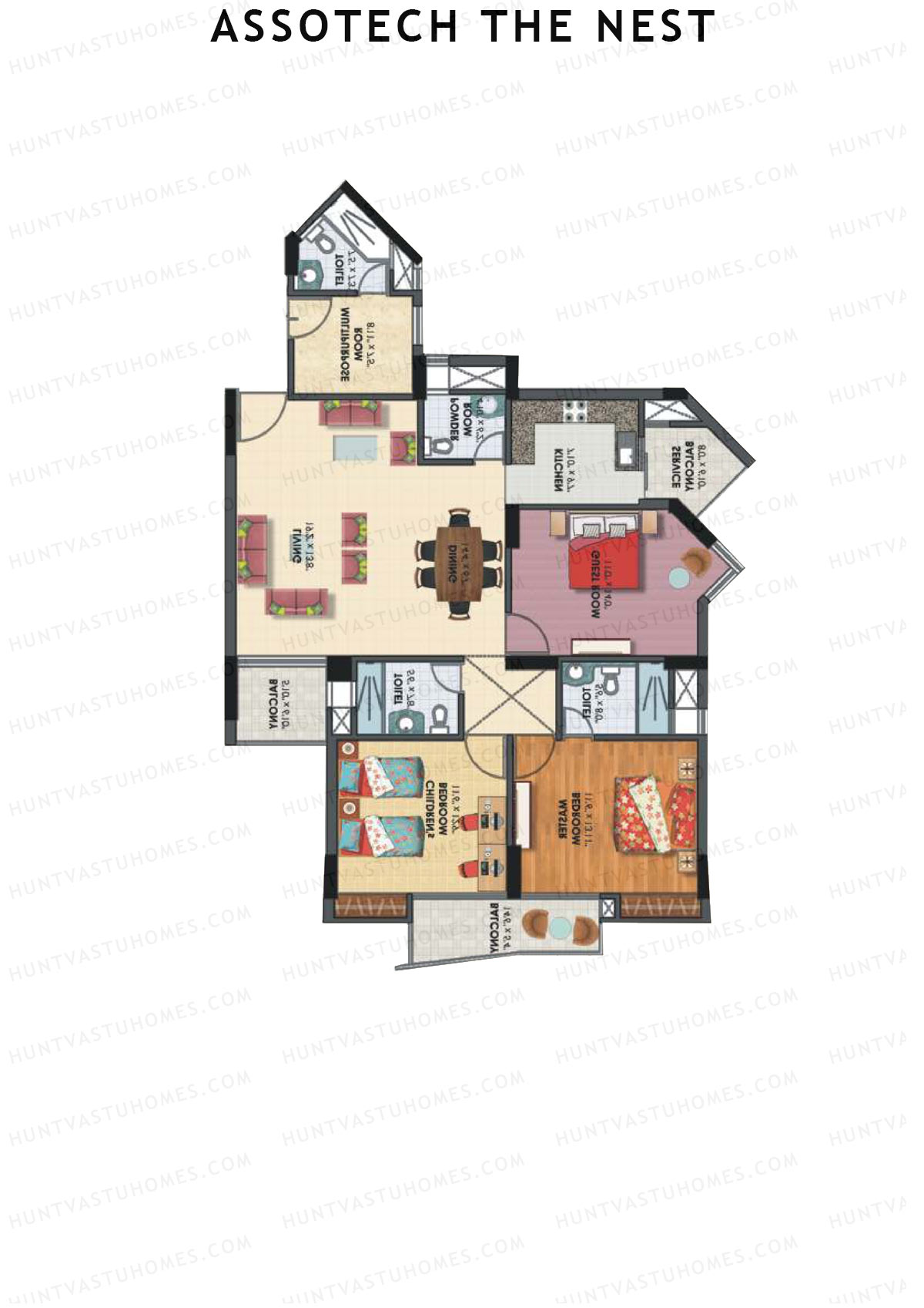 Assotech The Nest Tower F Unit 1 Floor Plan