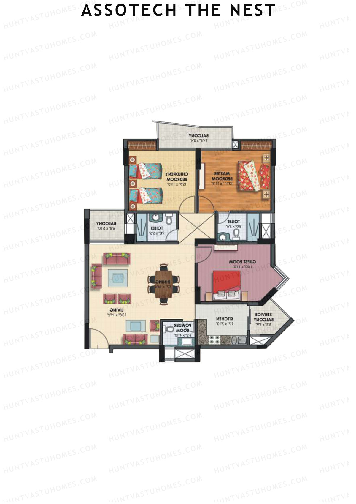 Assotech The Nest Tower F Unit 4 Floor Plan