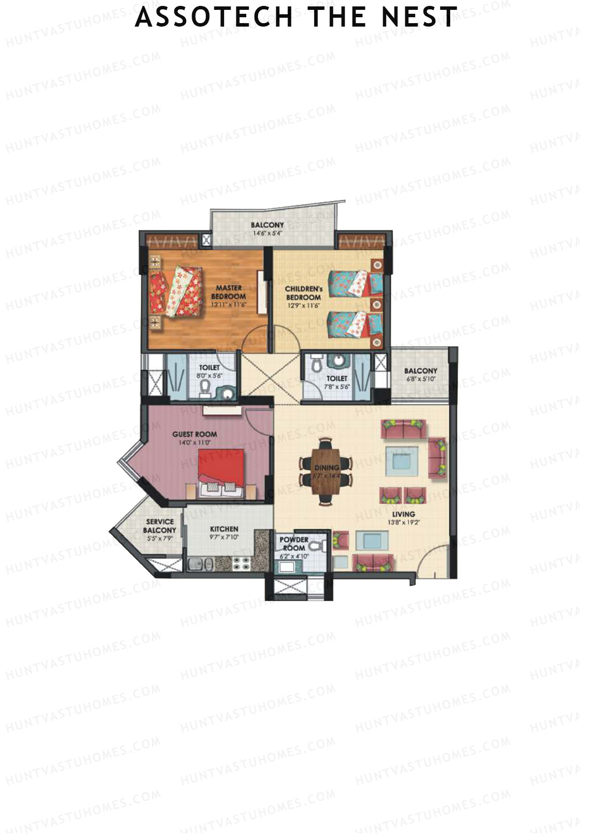 Assotech The Nest Tower F Unit 5 Floor Plan