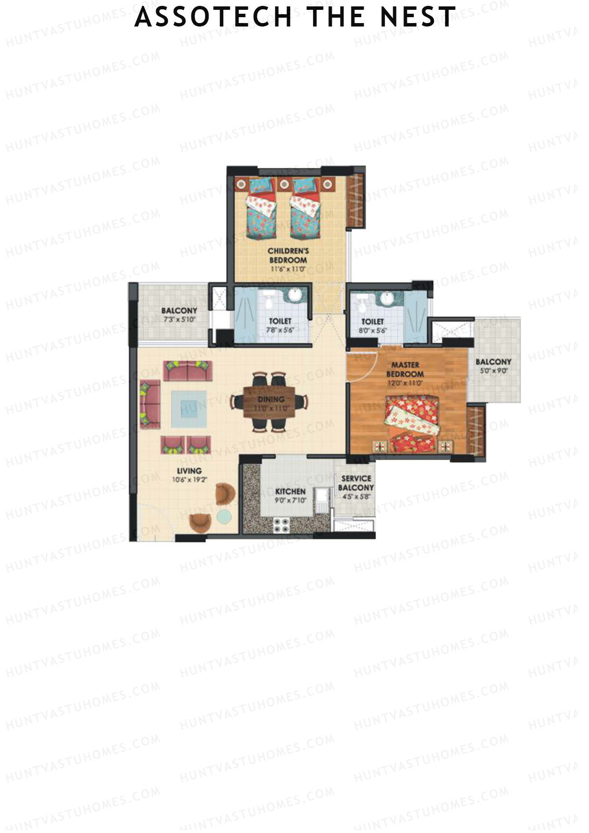 Assotech The Nest Tower F Unit 6 Floor Plan