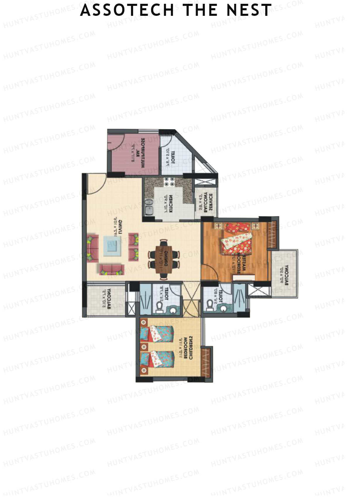 Assotech The Nest Tower F Unit 7 Floor Plan