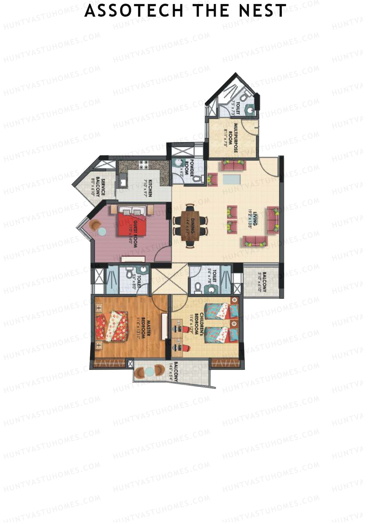 Assotech The Nest Tower F Unit 8 Floor Plan