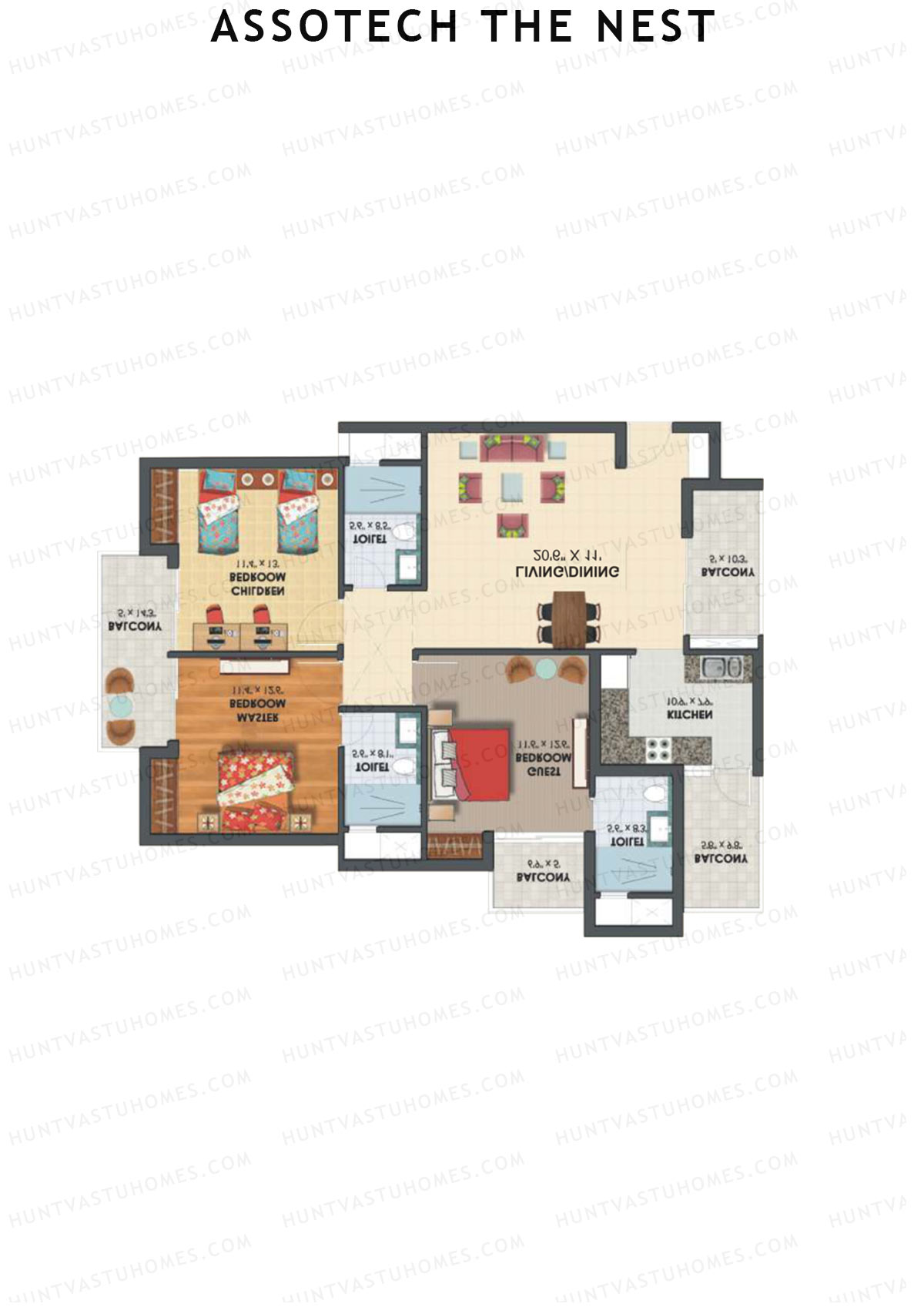 Assotech The Nest Tower G Unit 1 Floor Plan