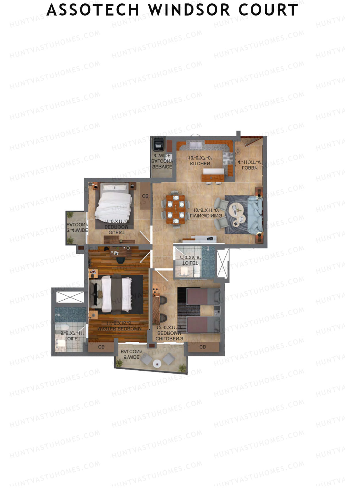 Assotech Windsor Court Tower E Unit 5 Floor Plan