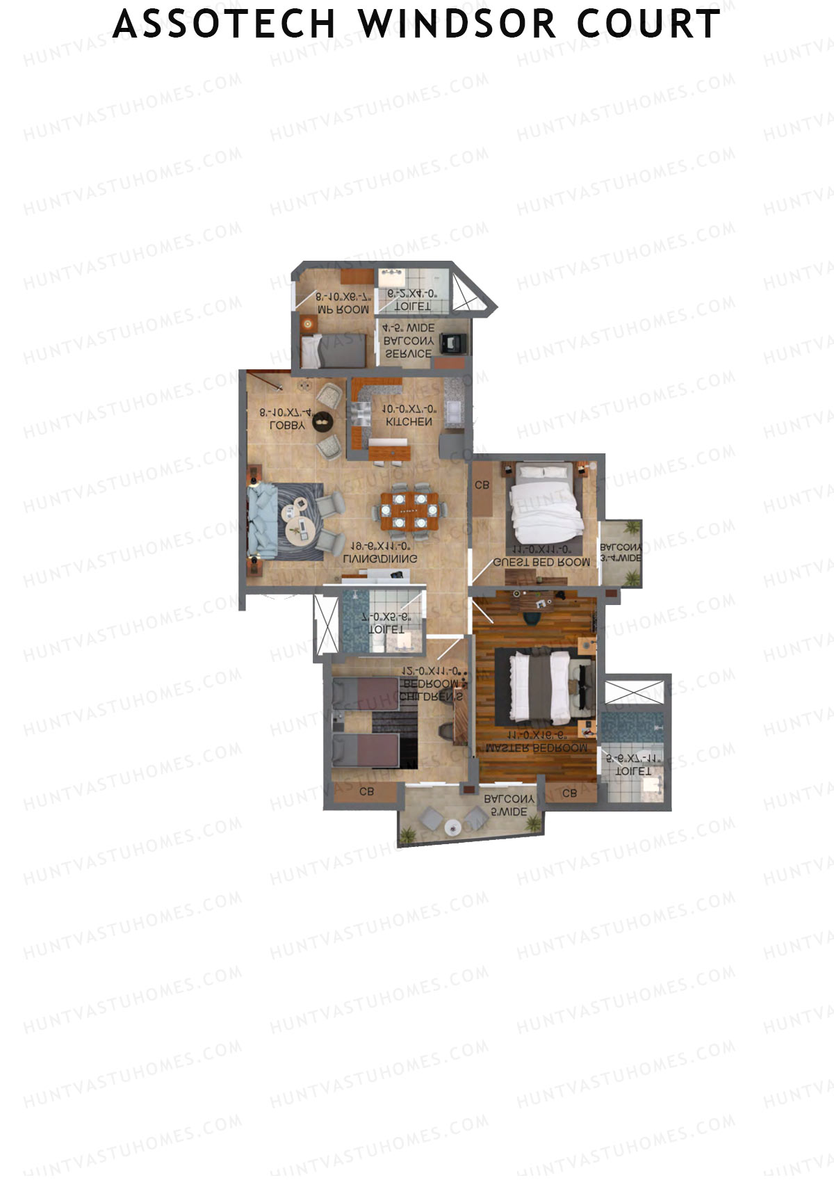 Assotech Windsor Court Tower E Unit 6 Floor Plan