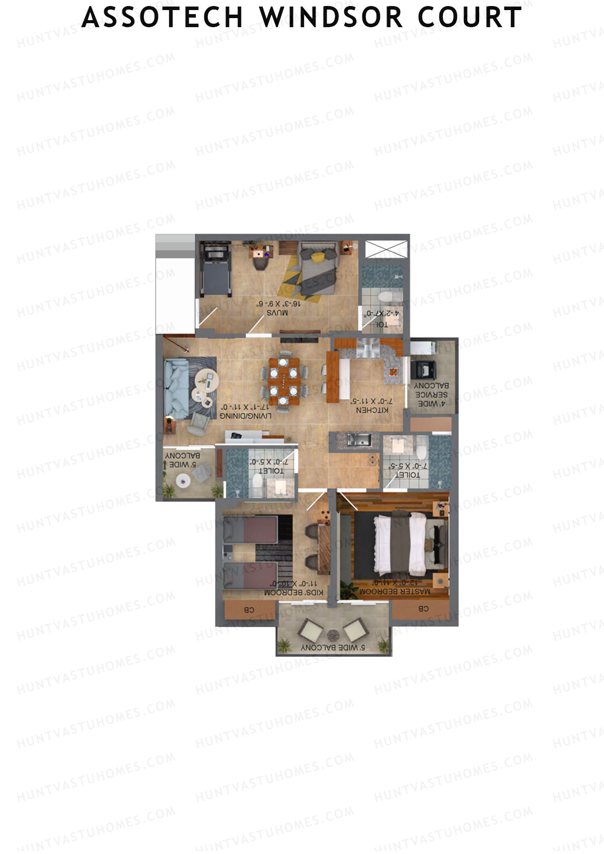 Assotech Windsor Court Tower G Unit A12 Floor Plan