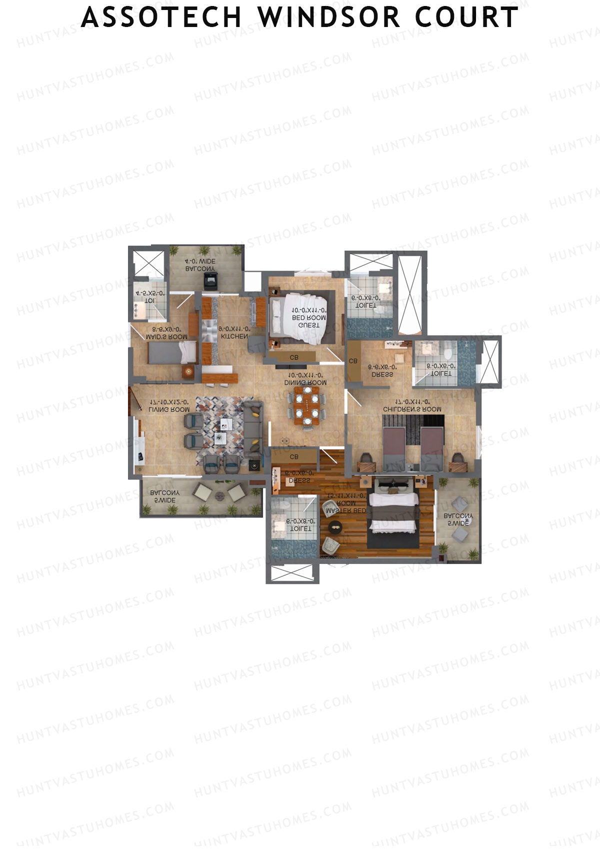 Assotech Windsor Court Tower H Unit 2 Floor Plan