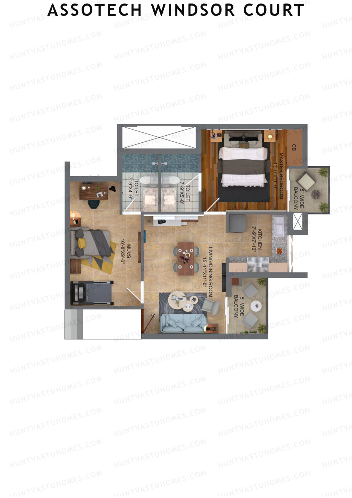 Assotech Windsor Court Tower I Unit 1 Floor Plan