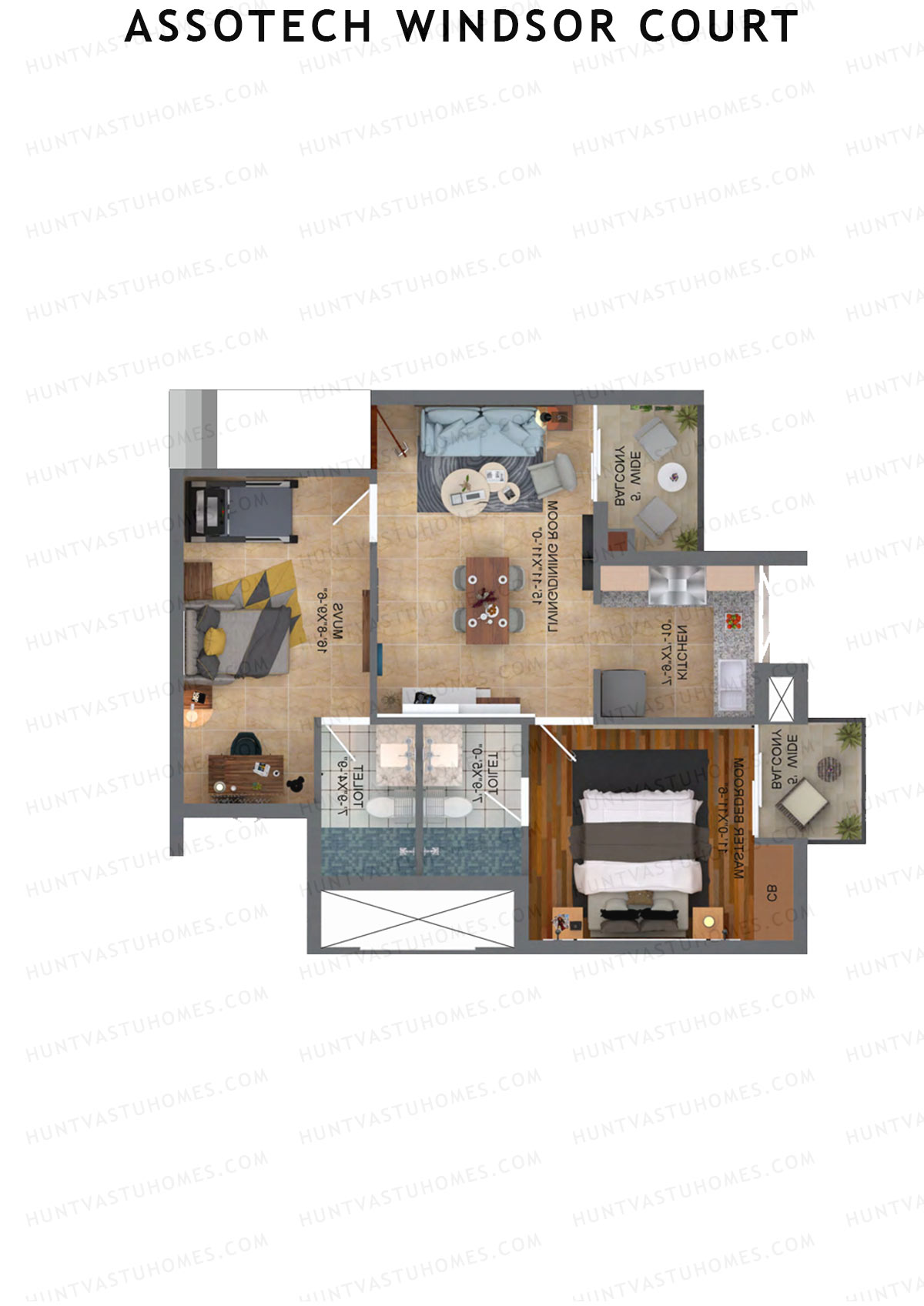 Assotech Windsor Court Tower I Unit 2 Floor Plan