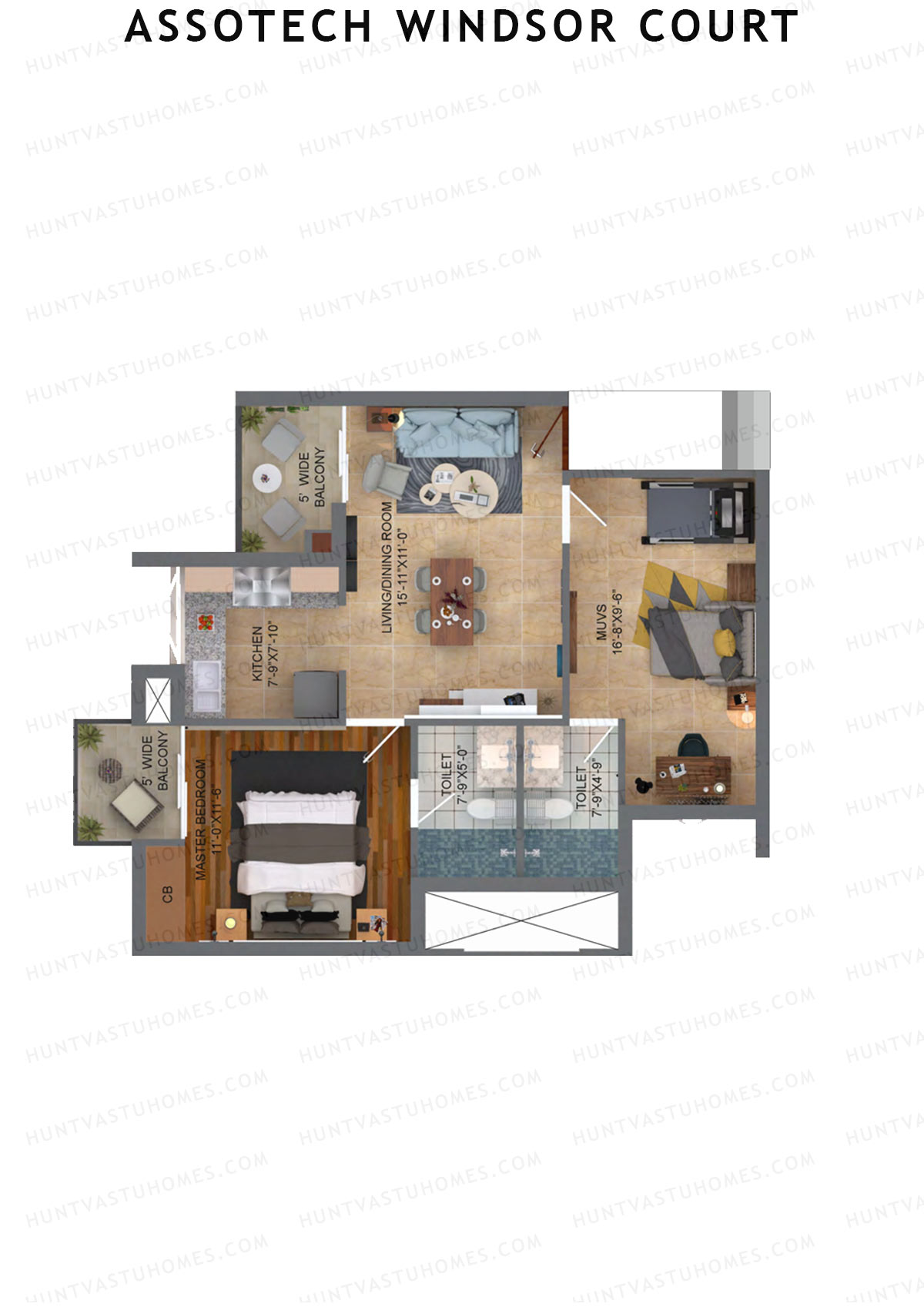 Assotech Windsor Court Tower J Unit 10 Floor Plan